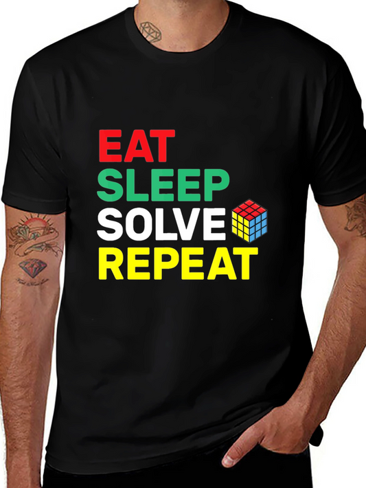 Eat Sleep Solve Repeat Rubiks Cube T-Shirt