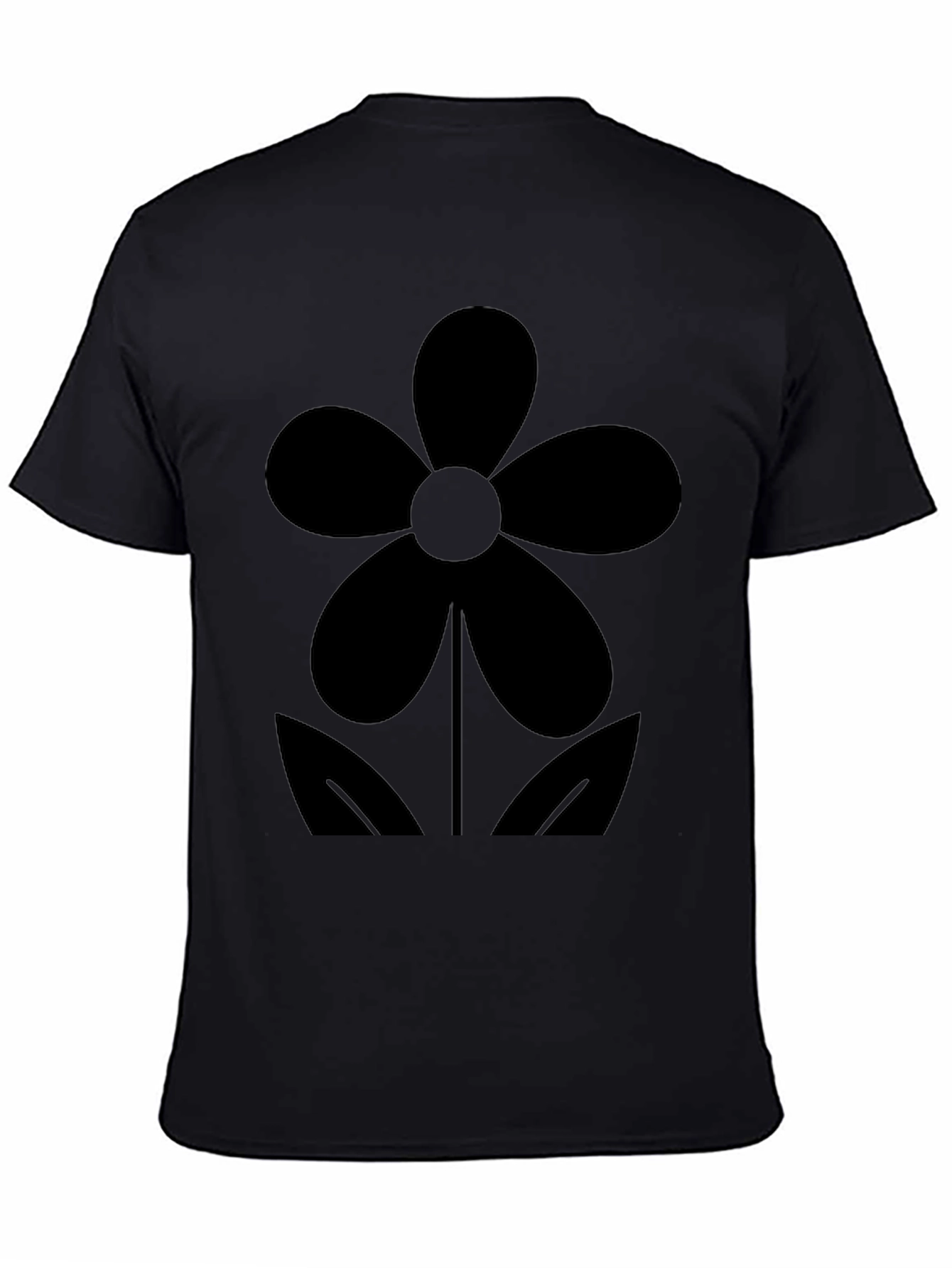 Black Flower Graphic Tee - Casual Comfort