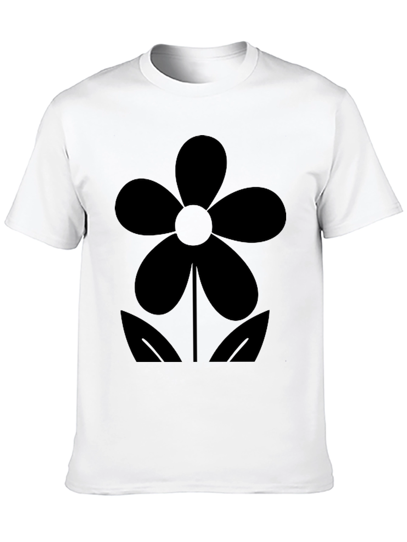 Black Flower Graphic Tee - Casual Comfort