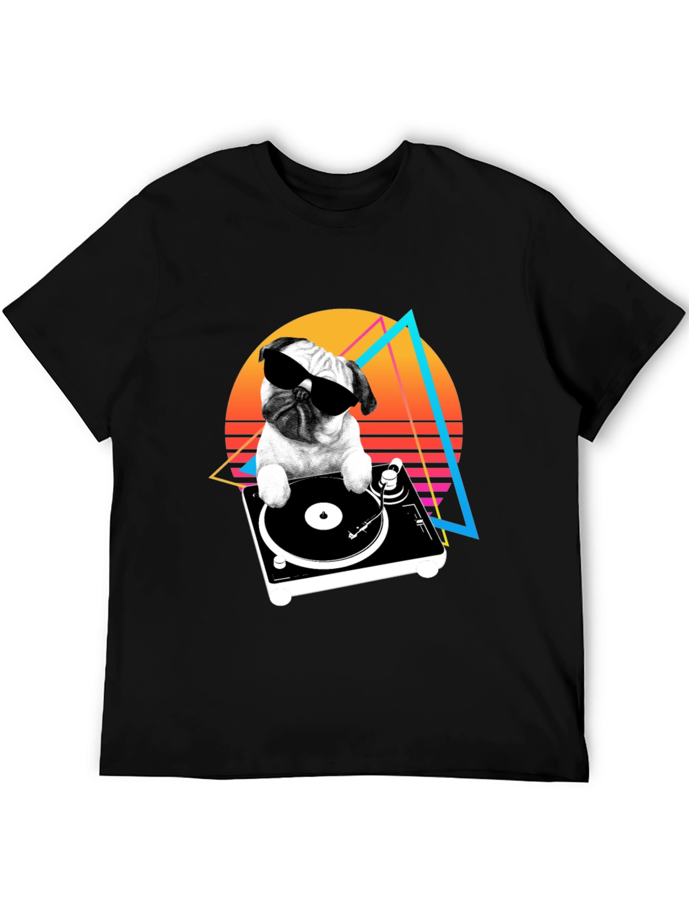 DJ Pug Graphic Tee - Retro Style