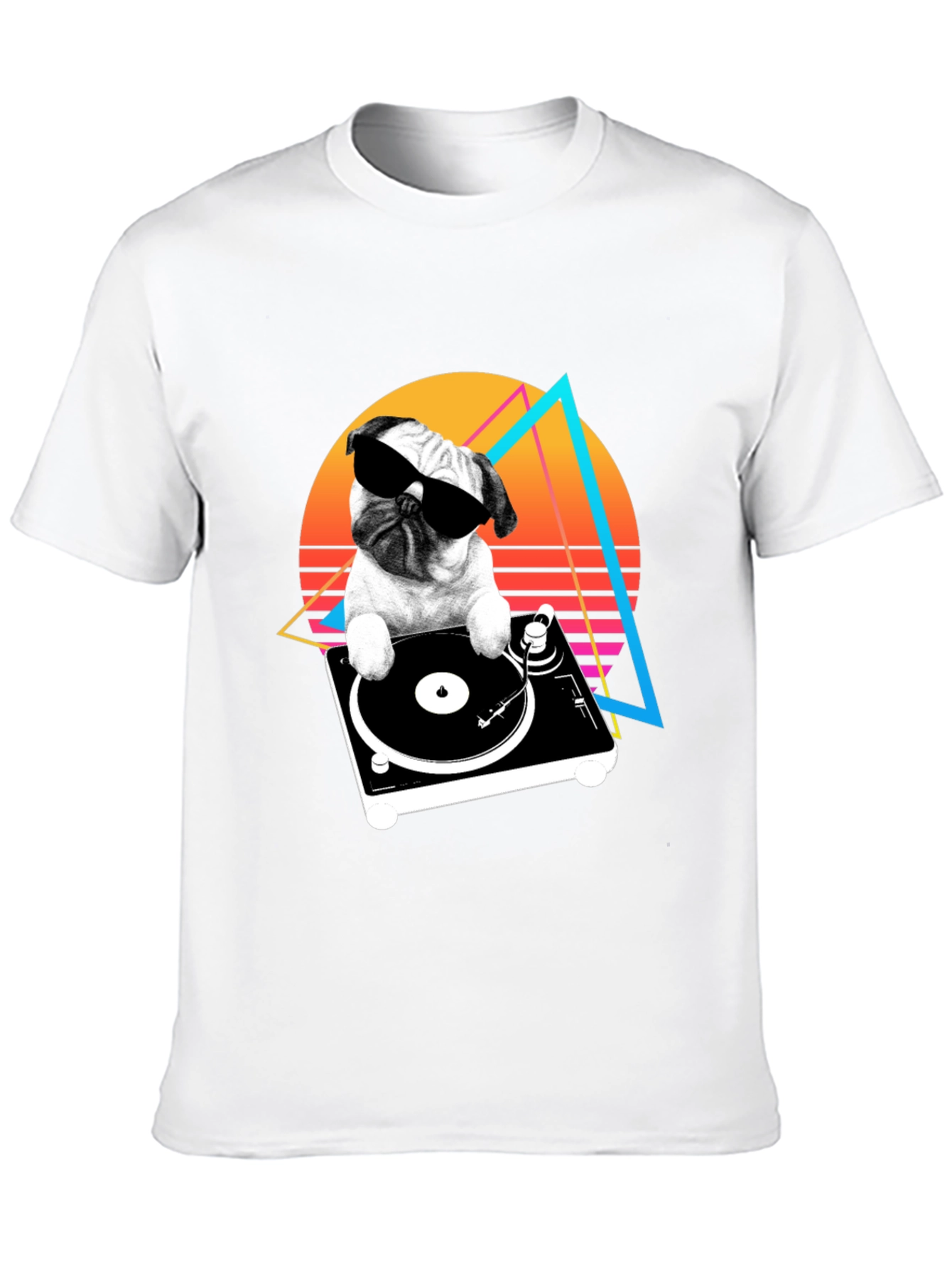 DJ Pug Graphic Tee - Retro Style