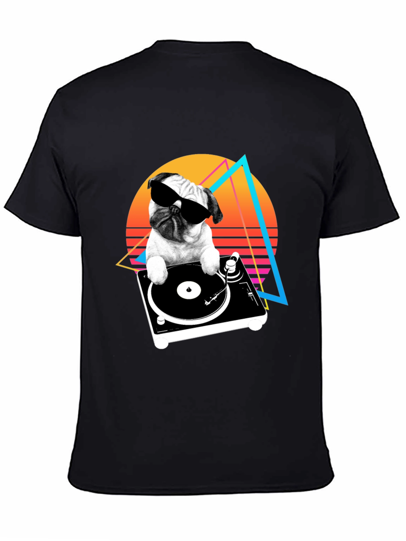 DJ Pug Graphic Tee - Retro Style