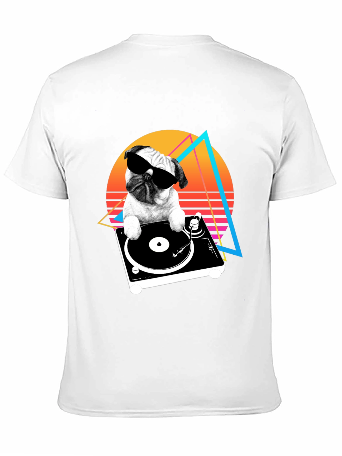 DJ Pug Graphic Tee - Retro Style
