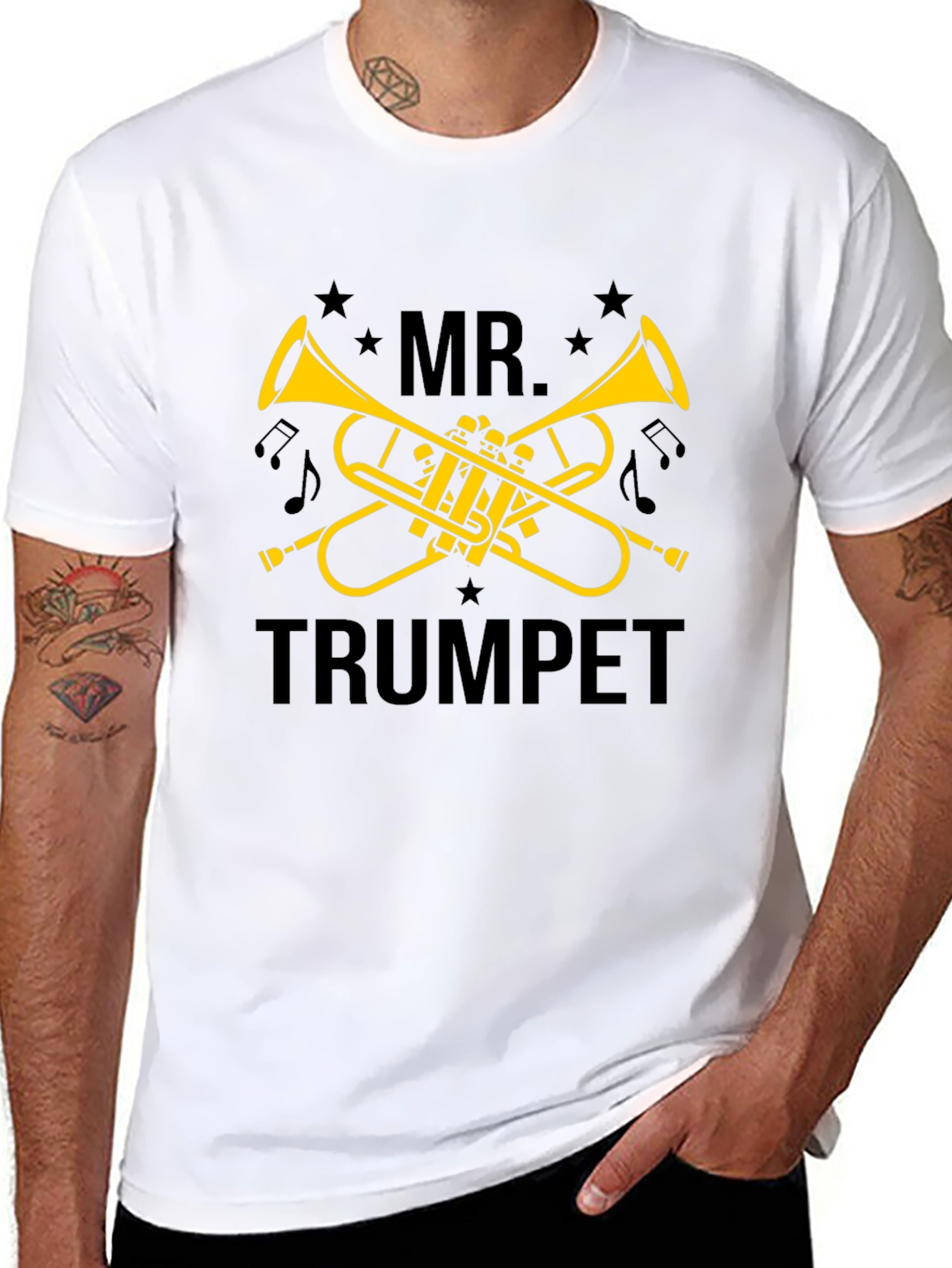 Mr. Trumpet Black T-Shirt - Musician Gift