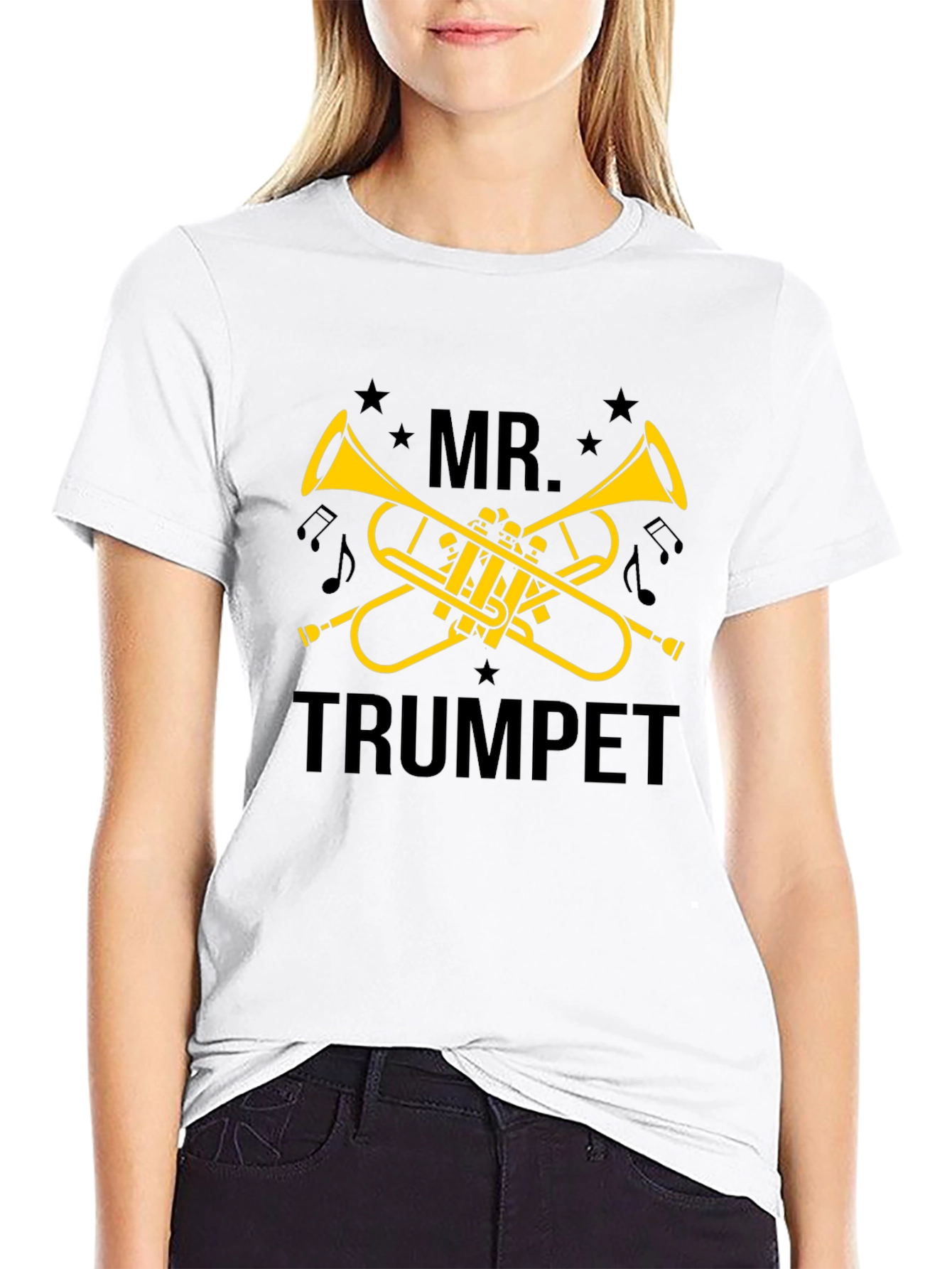 Mr. Trumpet Black T-Shirt - Musician Gift