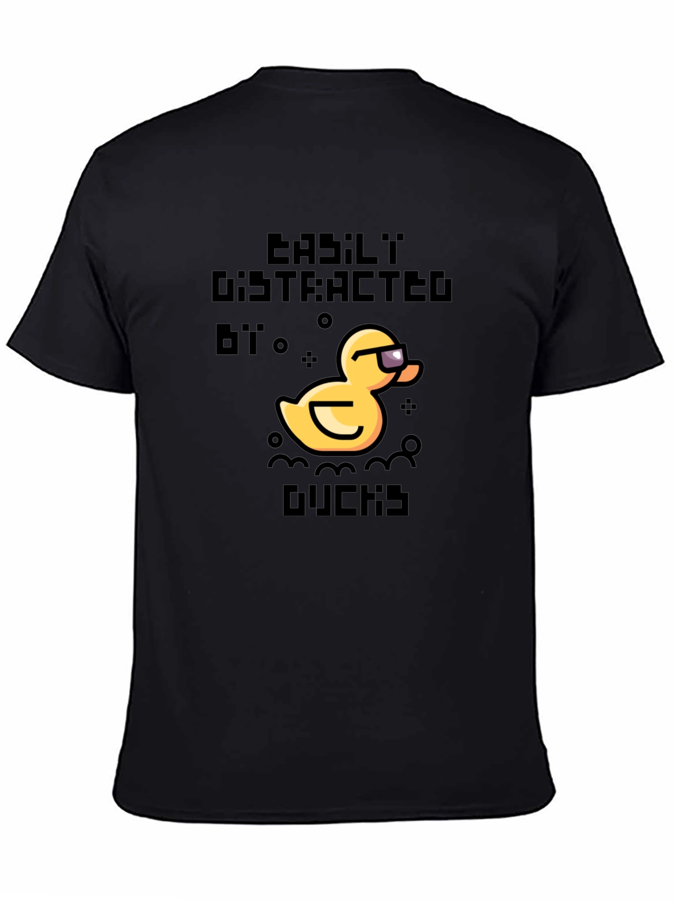 Easily Distracted by Ducks Black T-Shirt