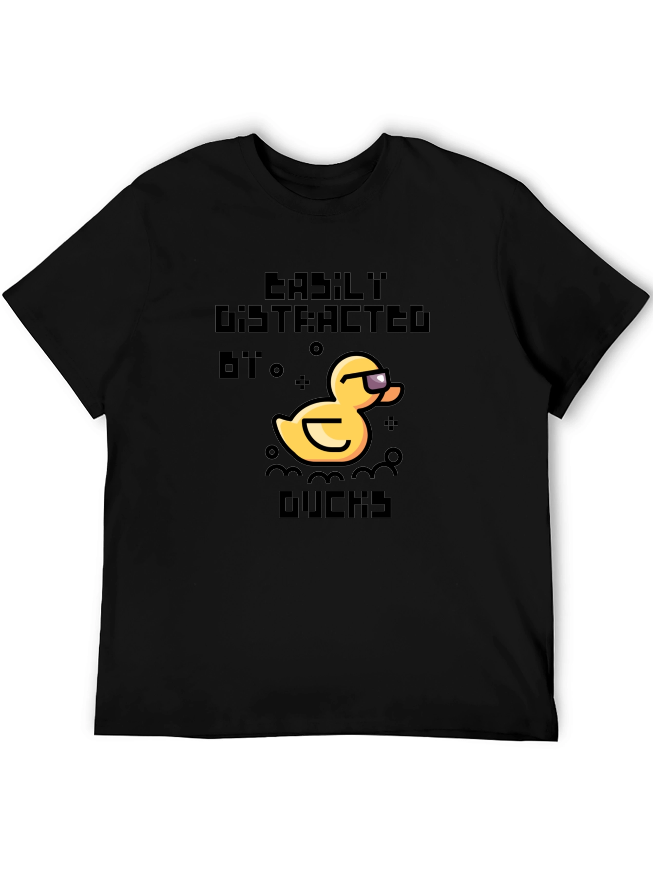 Easily Distracted by Ducks Black T-Shirt