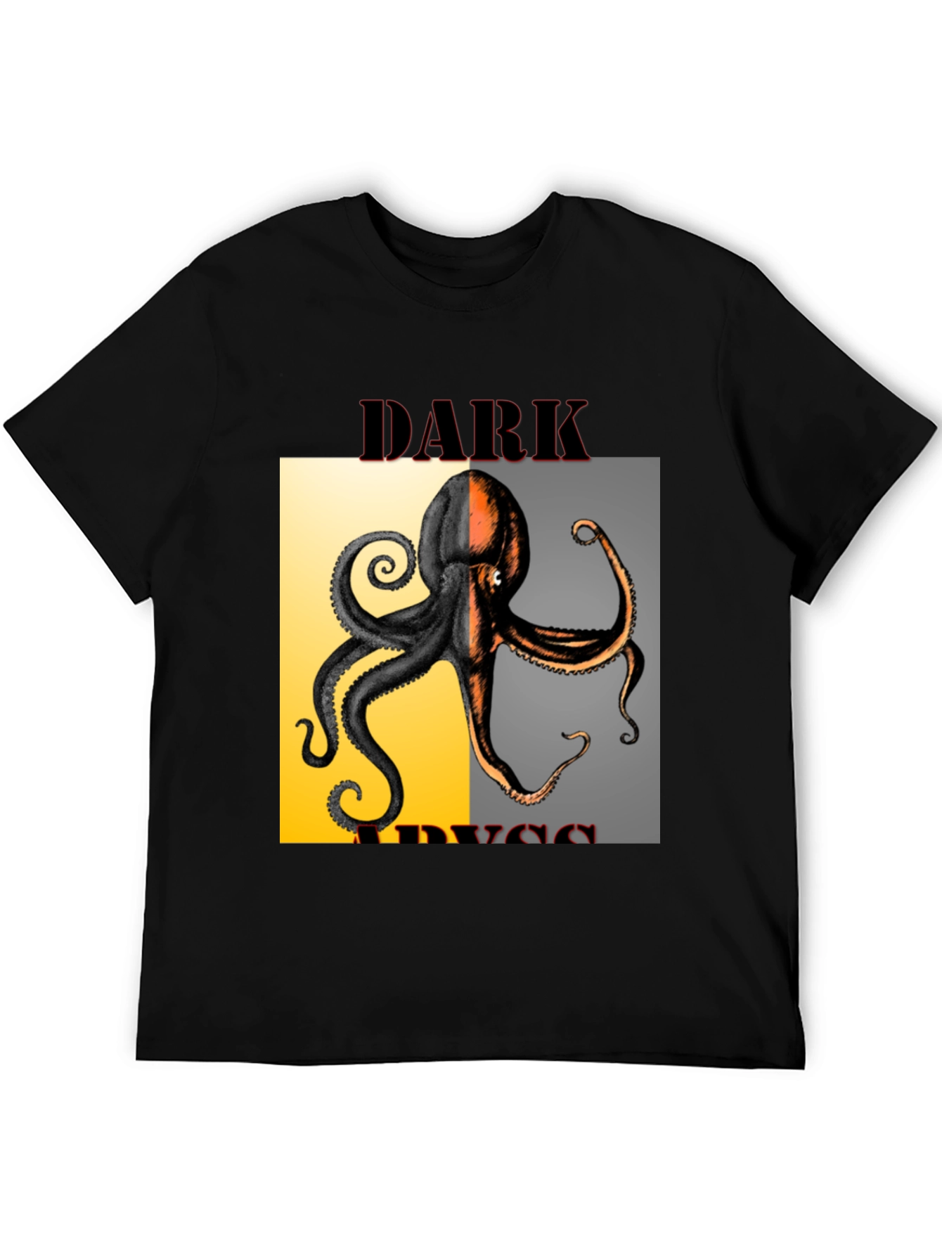 Dark Abyss Octopus Graphic Tee - Black
