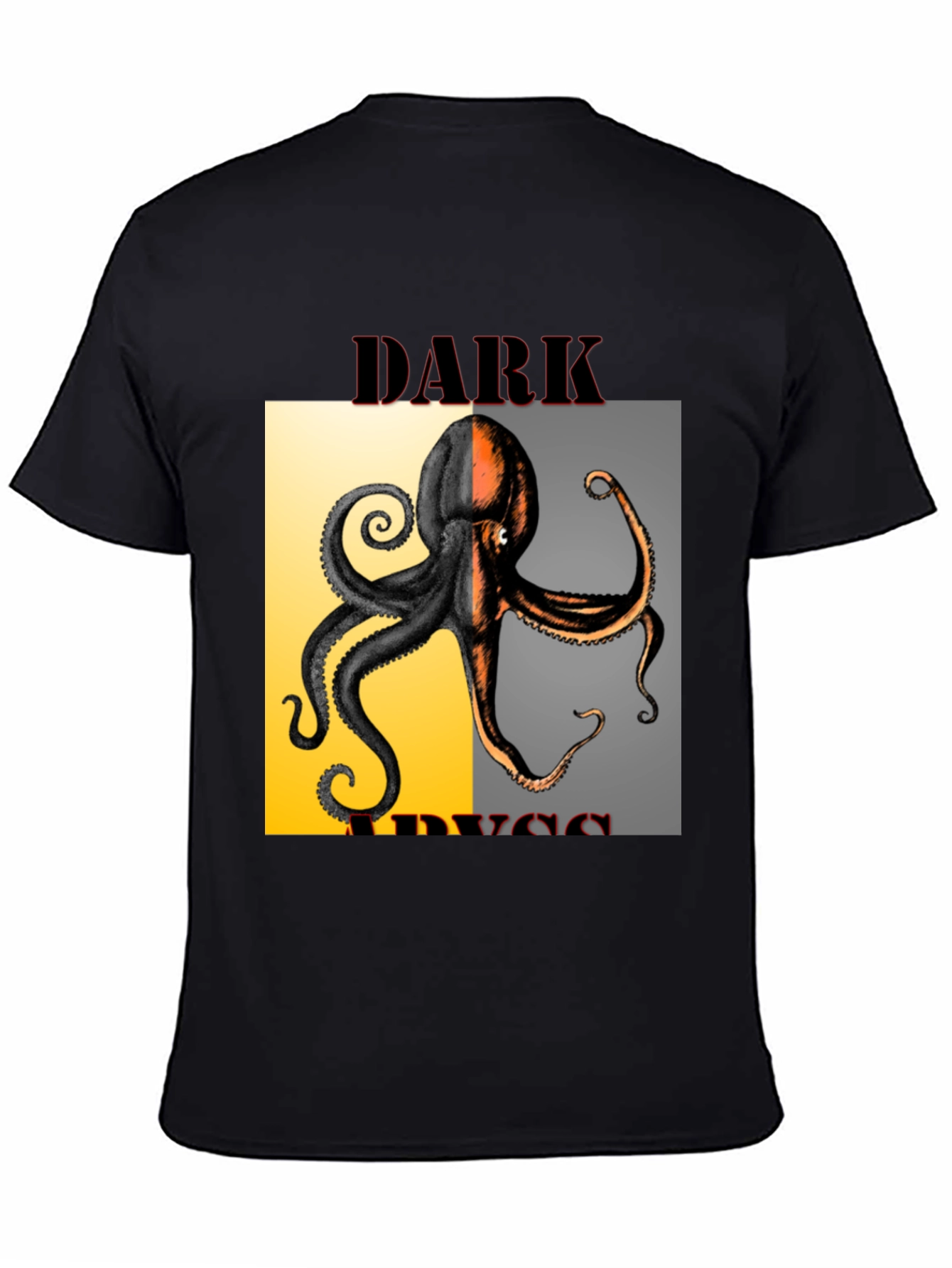 Dark Abyss Octopus Graphic Tee - Black