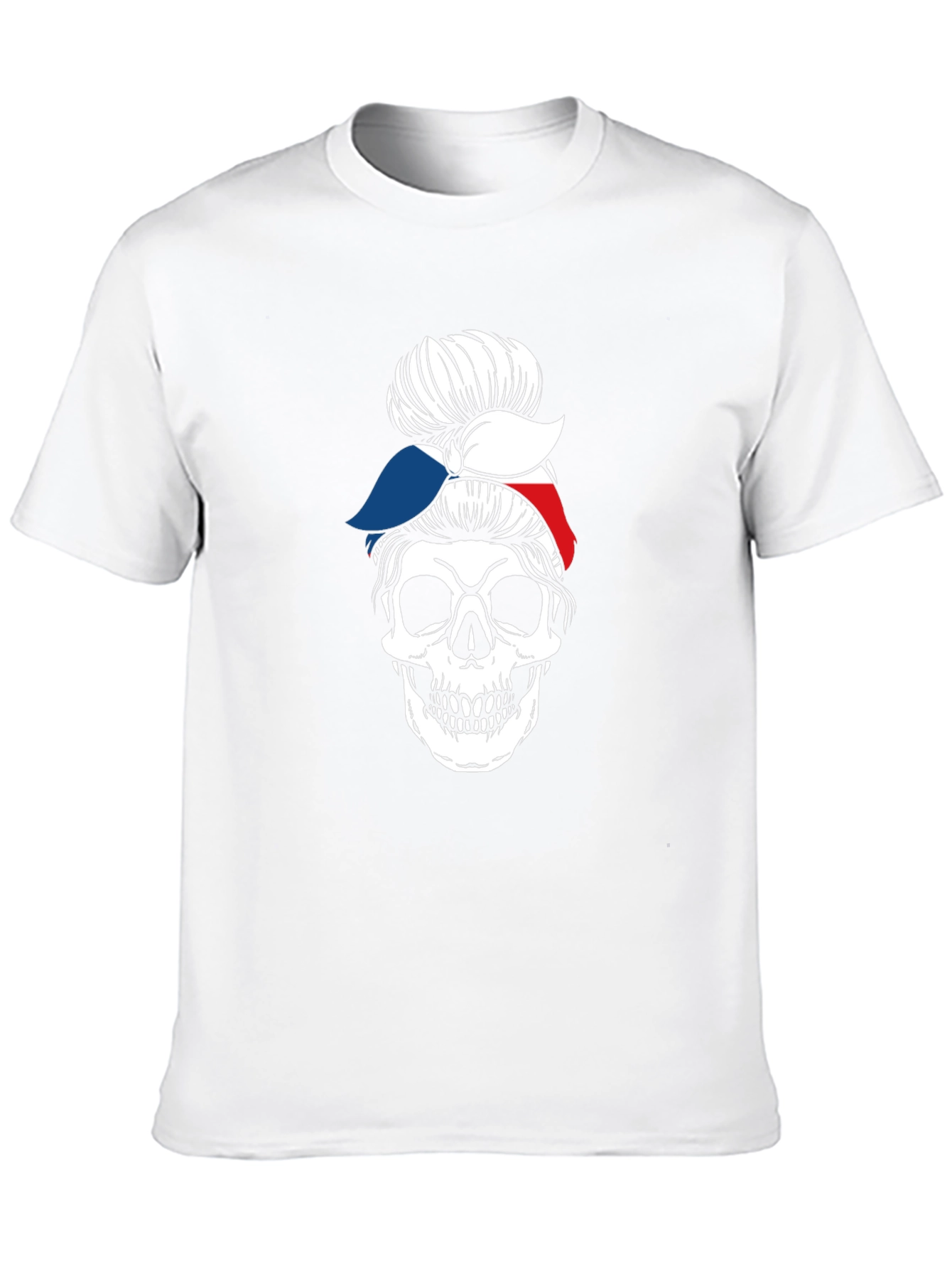 Skull Messy Bun Bandana Graphic Tee