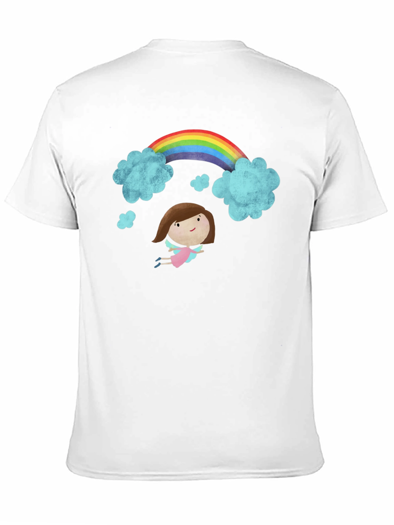Rainbow Angel Graphic Black T-Shirt