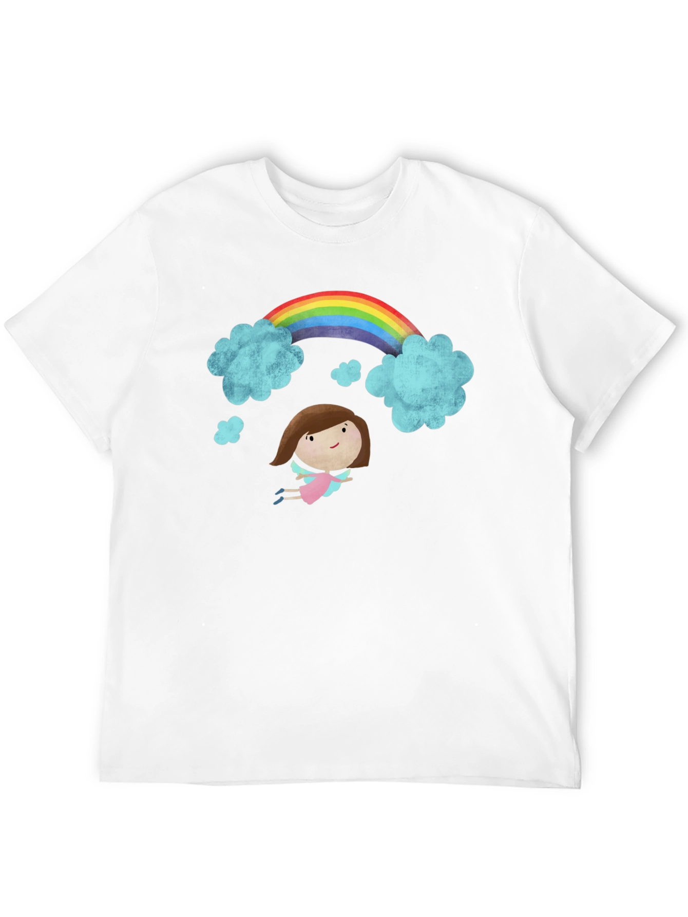 Rainbow Angel Graphic Black T-Shirt