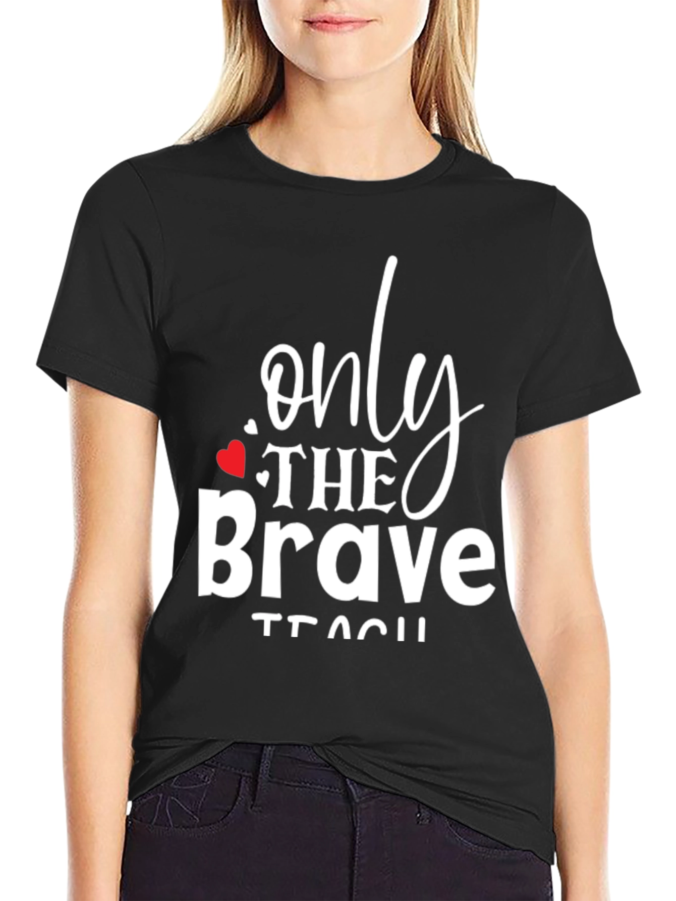 Only The Brave Teach Black Graphic Tee
