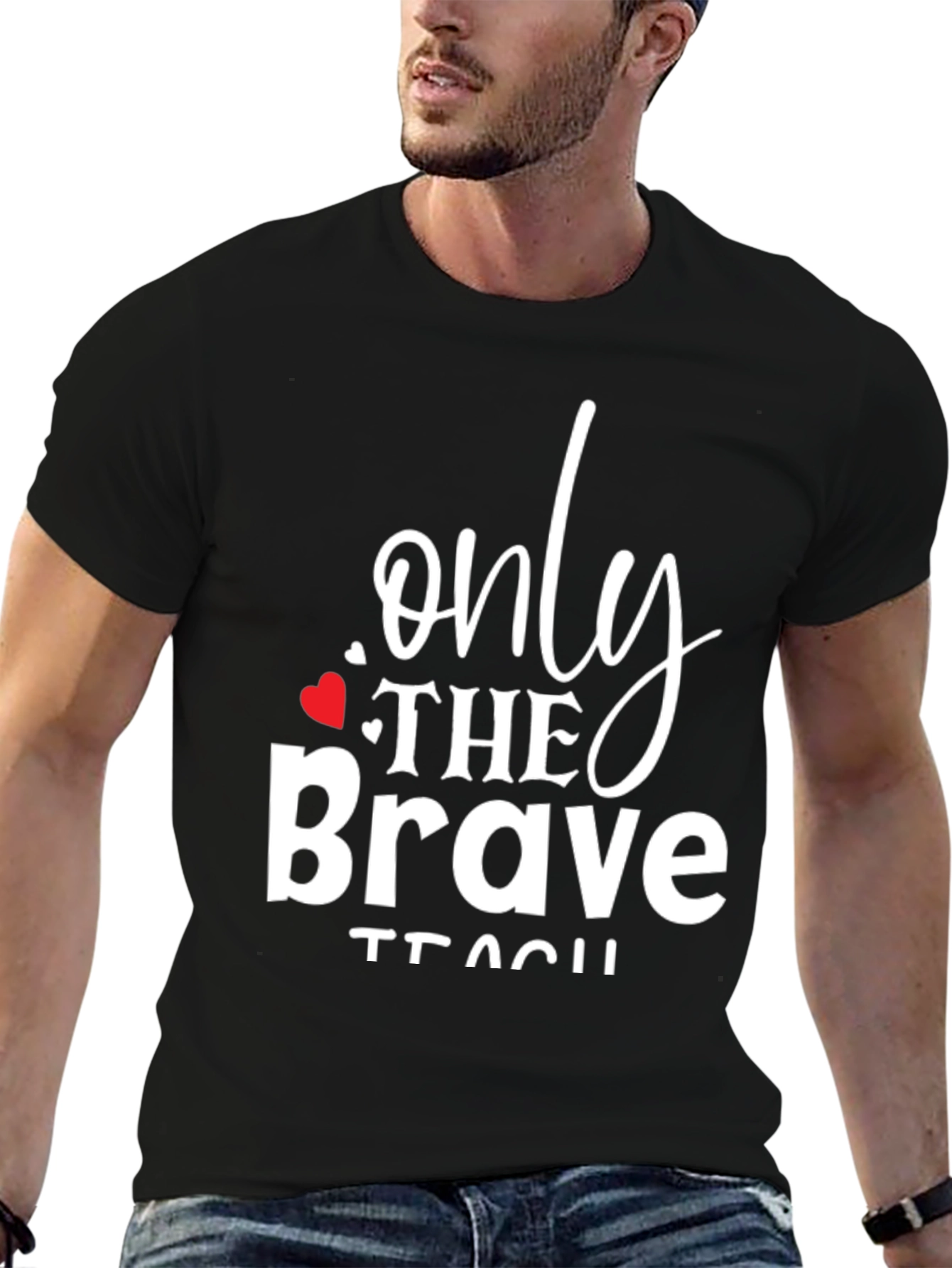 Only The Brave Teach Black Graphic Tee