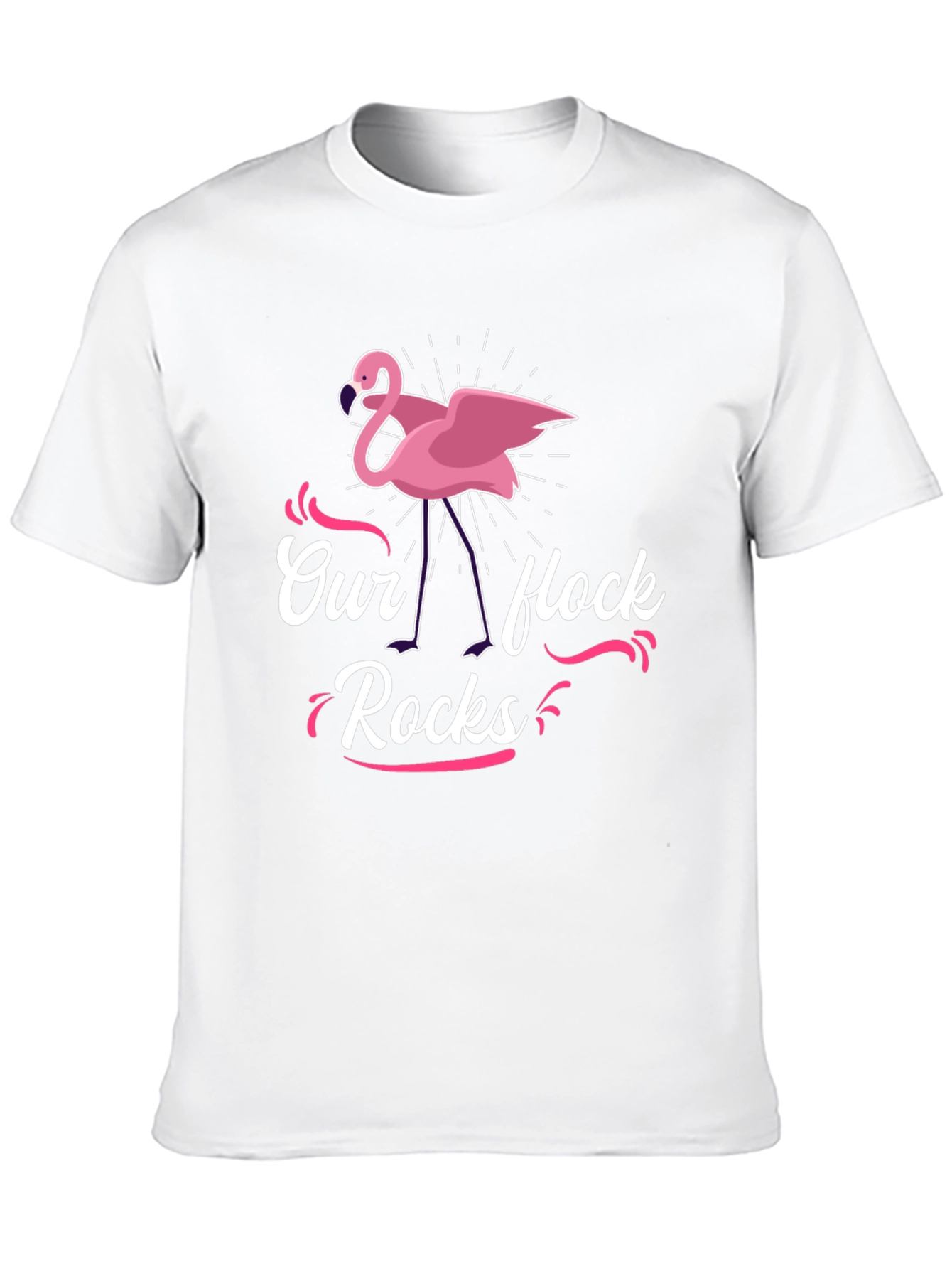 Our Flock Rocks Flamingo Graphic Tee - Black
