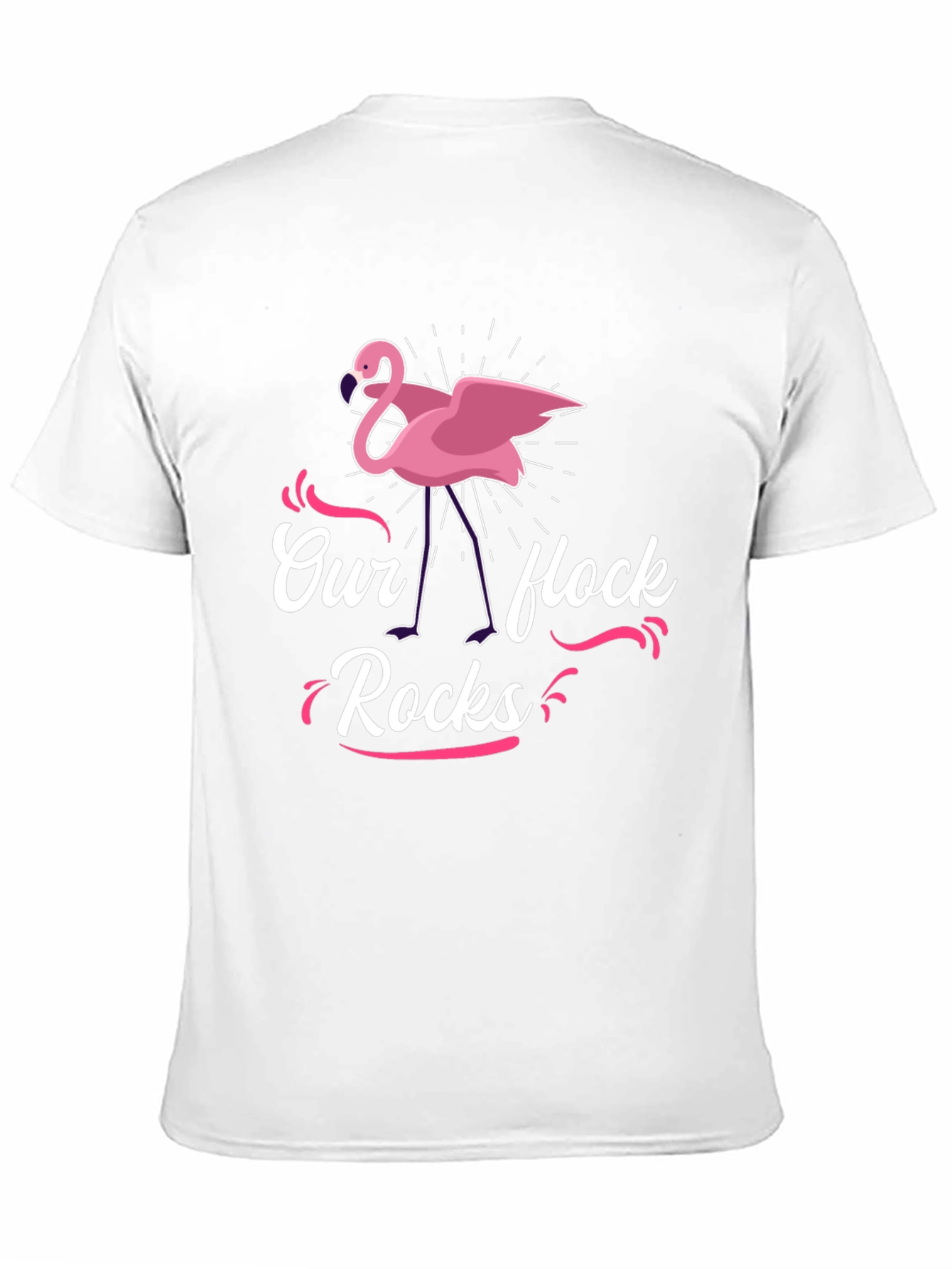Our Flock Rocks Flamingo Graphic Tee - Black
