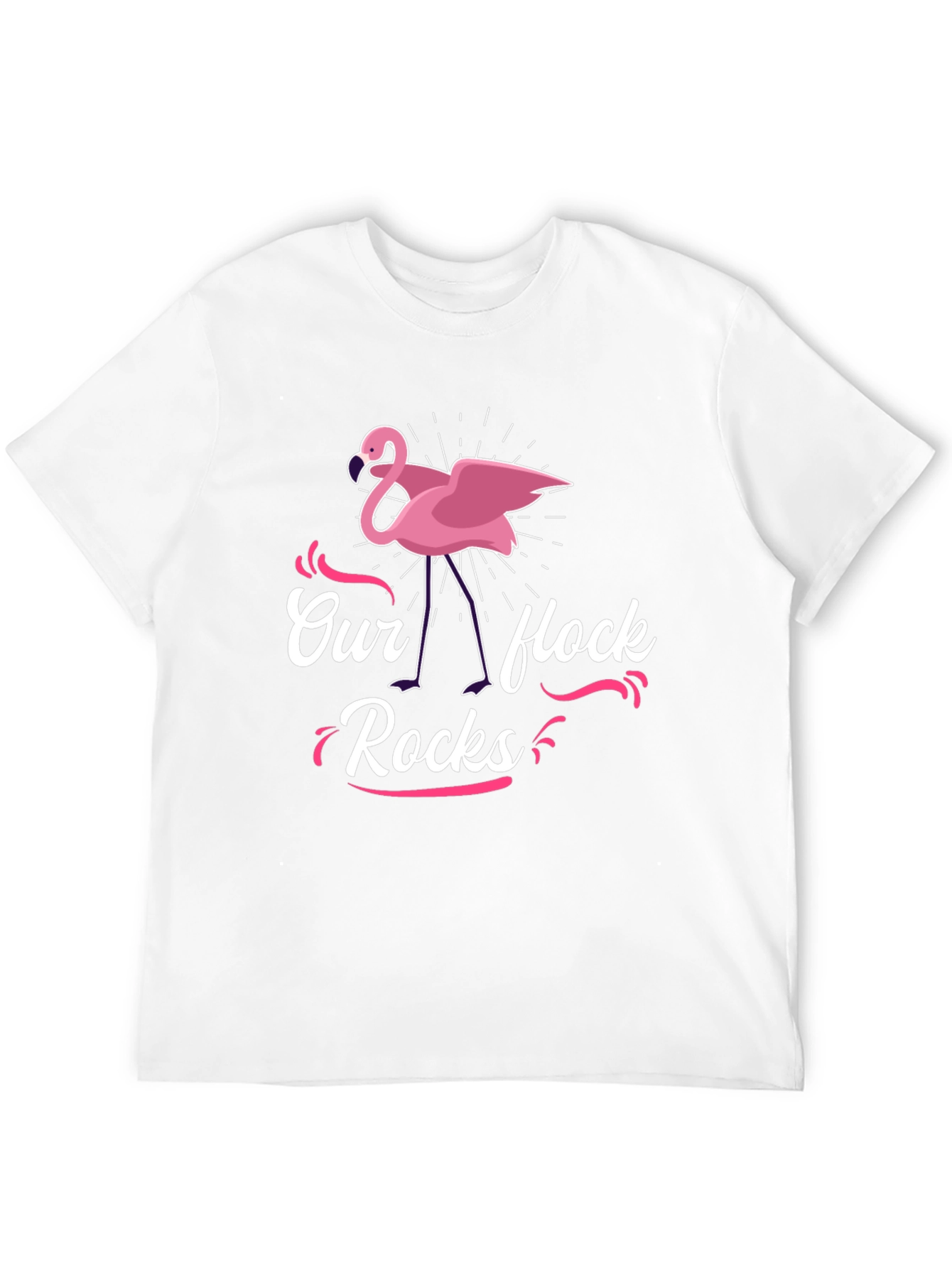 Our Flock Rocks Flamingo Graphic Tee - Black