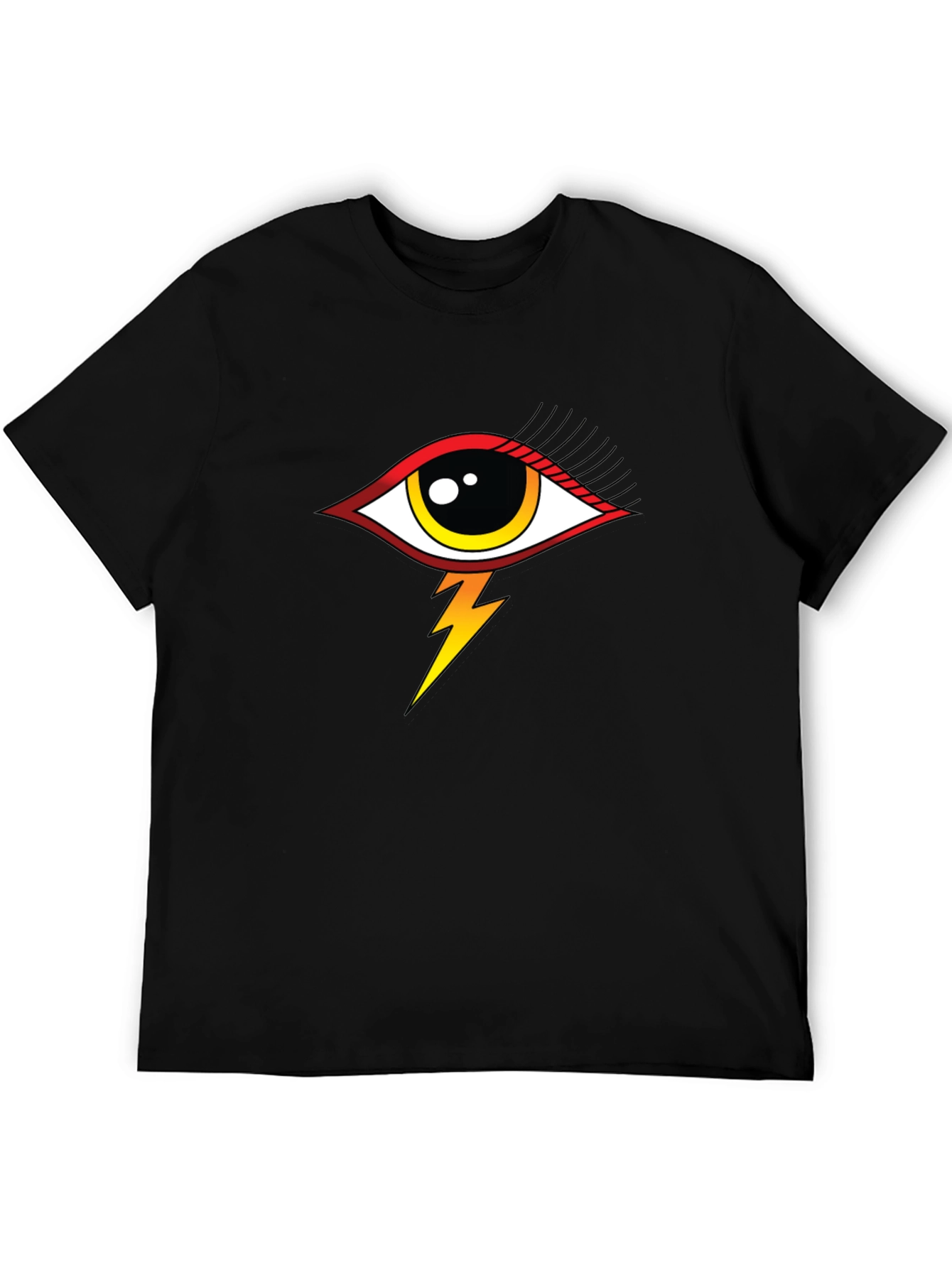 Eye Lightning Bolt Graphic T-Shirt - Black