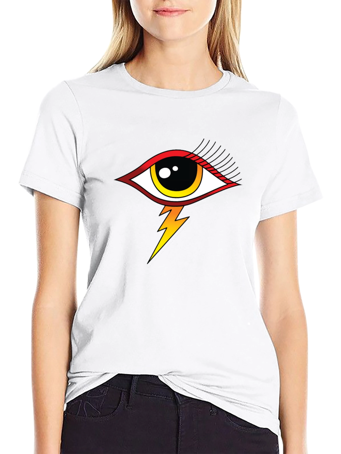Eye Lightning Bolt Graphic T-Shirt - Black