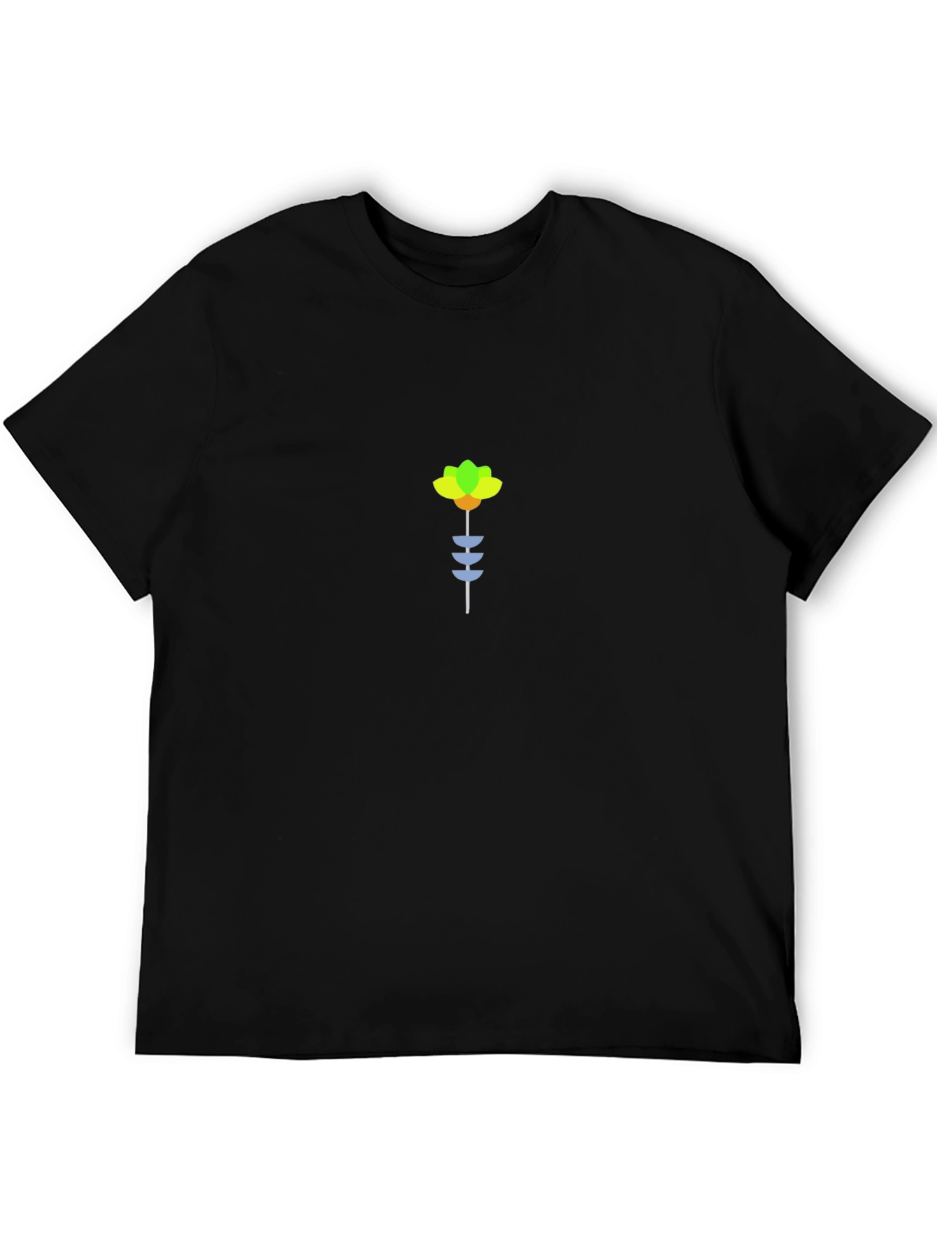 Minimalist Flower Graphic Tee - Black