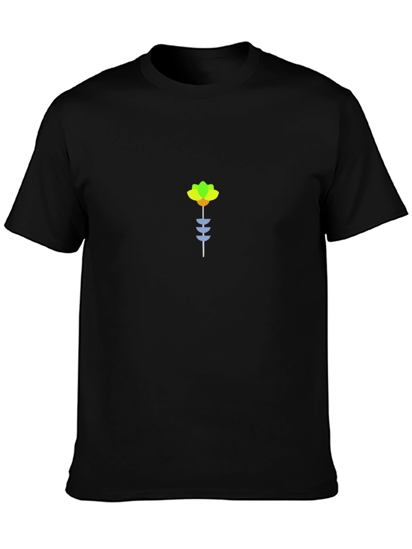 Minimalist Flower Graphic Tee - Black