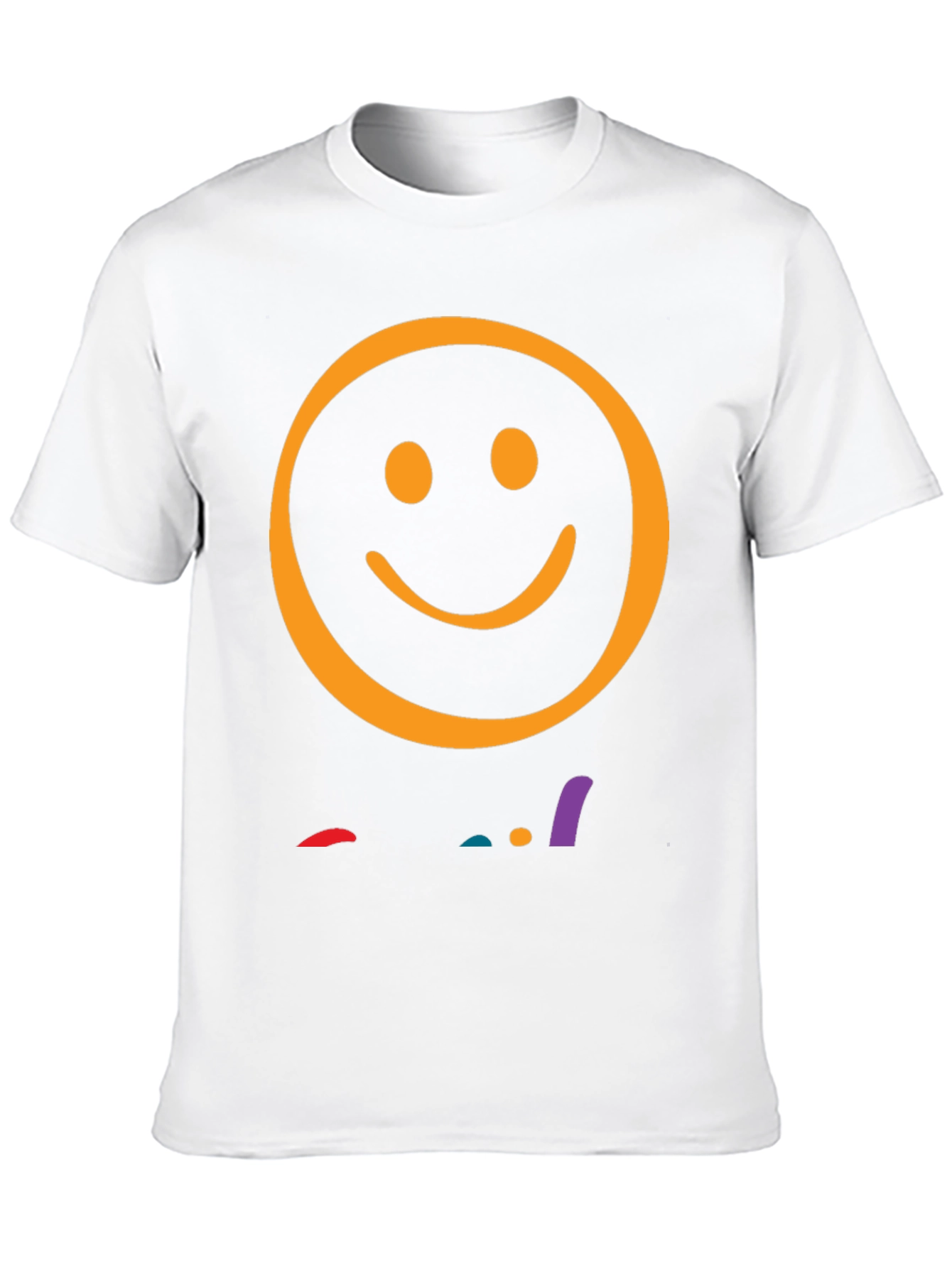 Smiley Face Graphic Tee - Black Casual T-Shirt