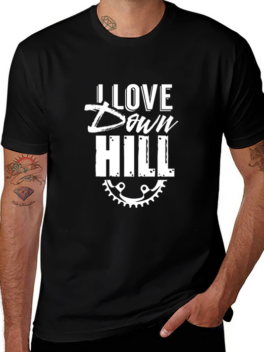 I Love Downhill Black Graphic Tee