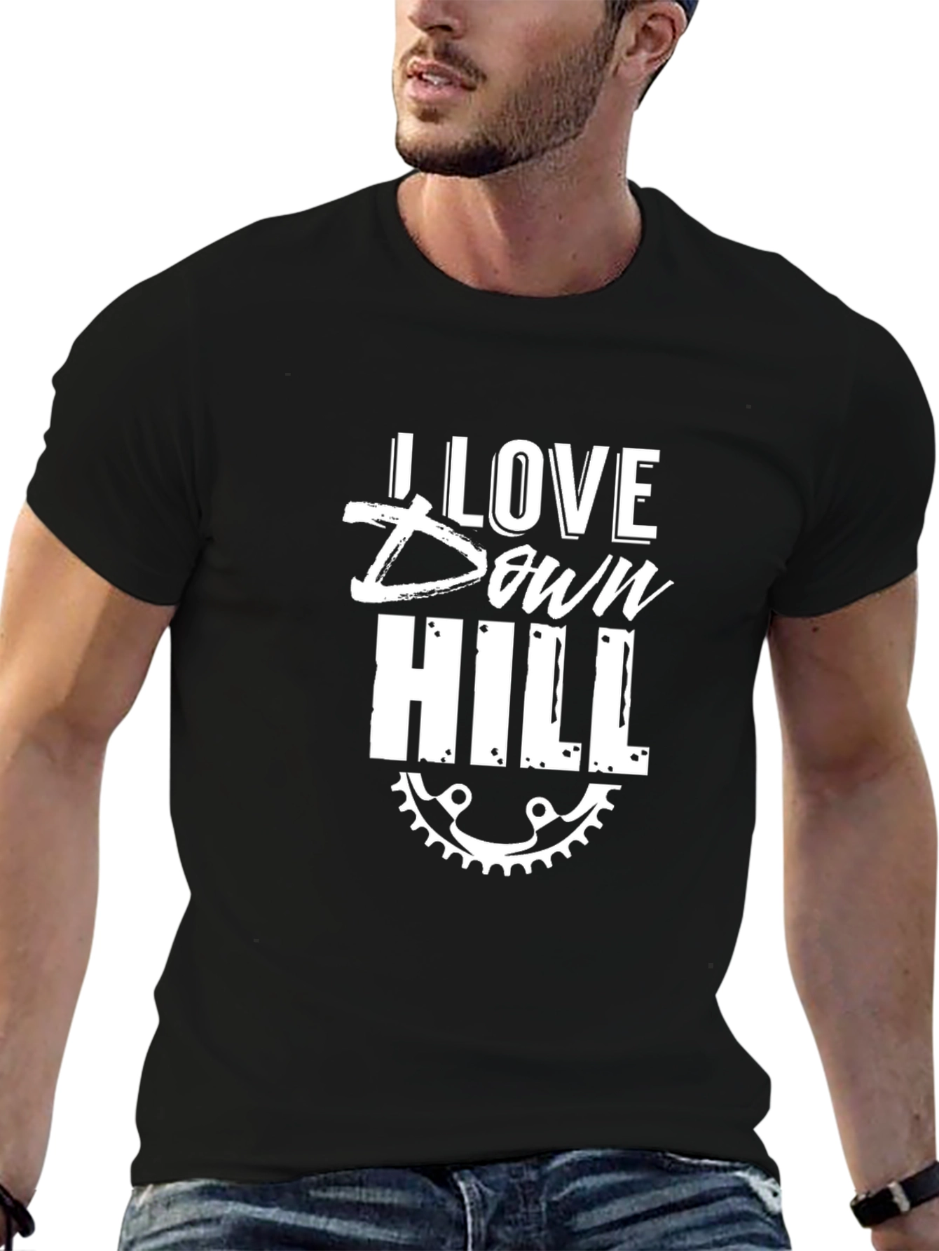 I Love Downhill Black Graphic Tee