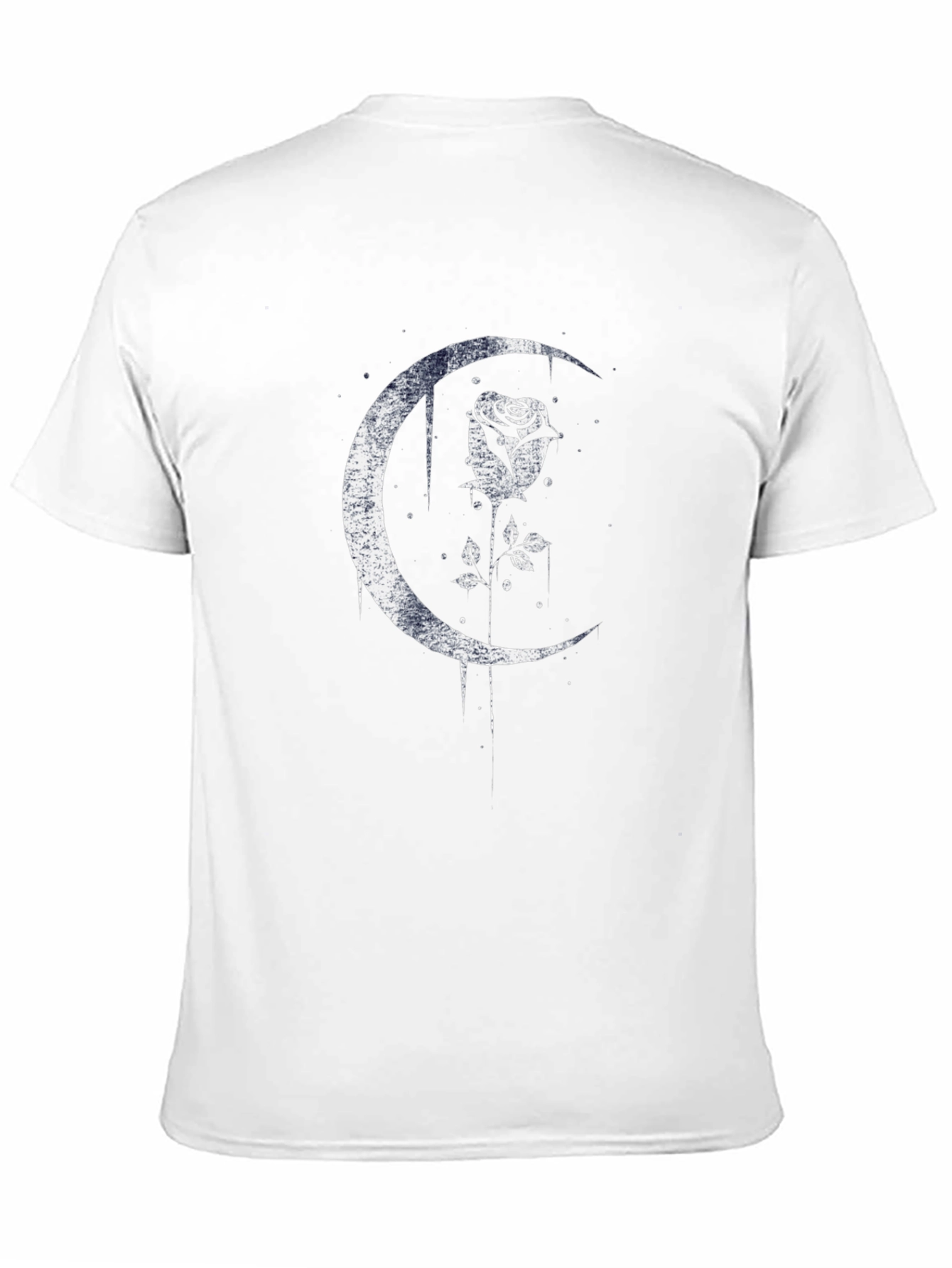 Moon Rose Graphic Tee - Black Crew Neck
