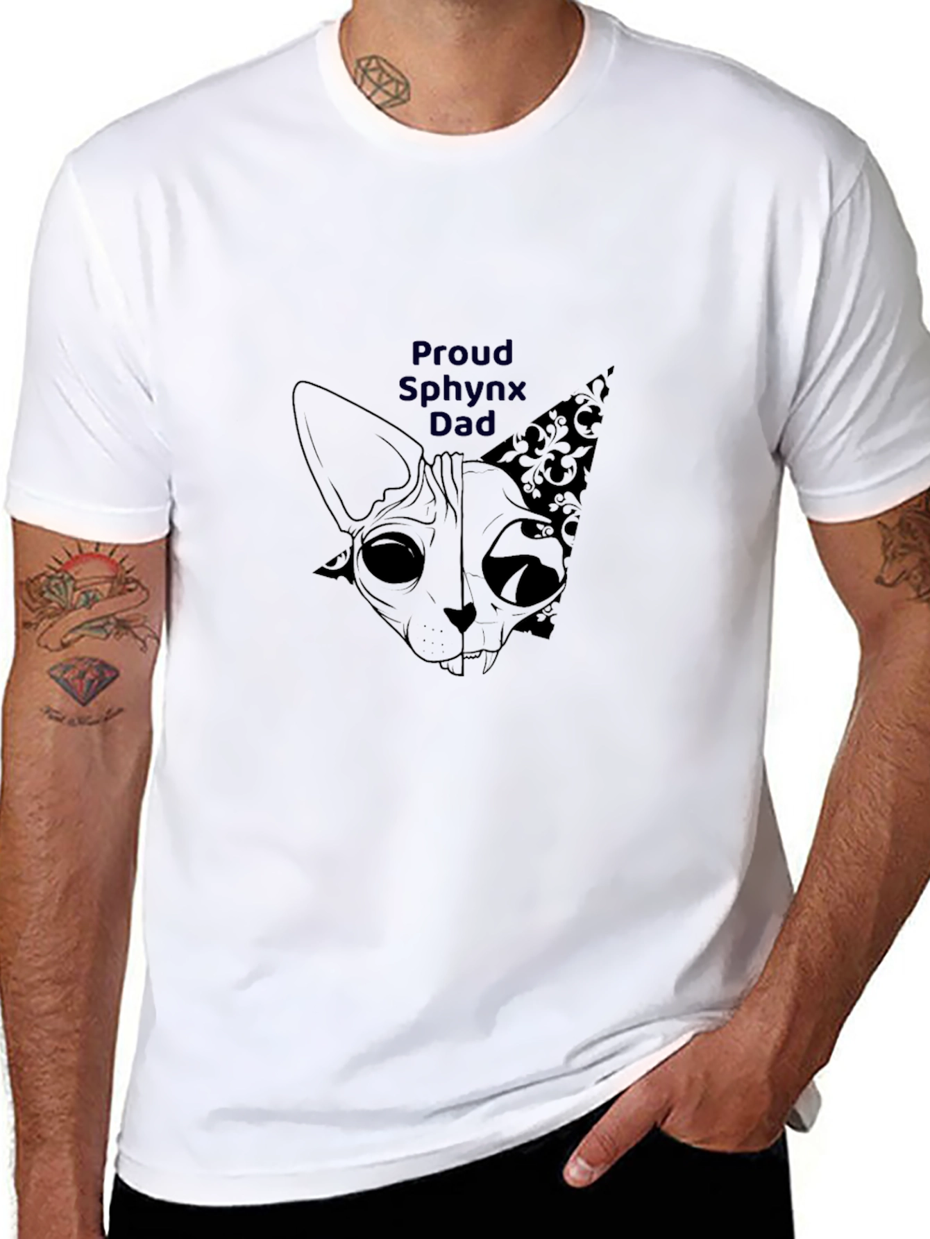 Proud Sphynx Dad Graphic T-Shirt