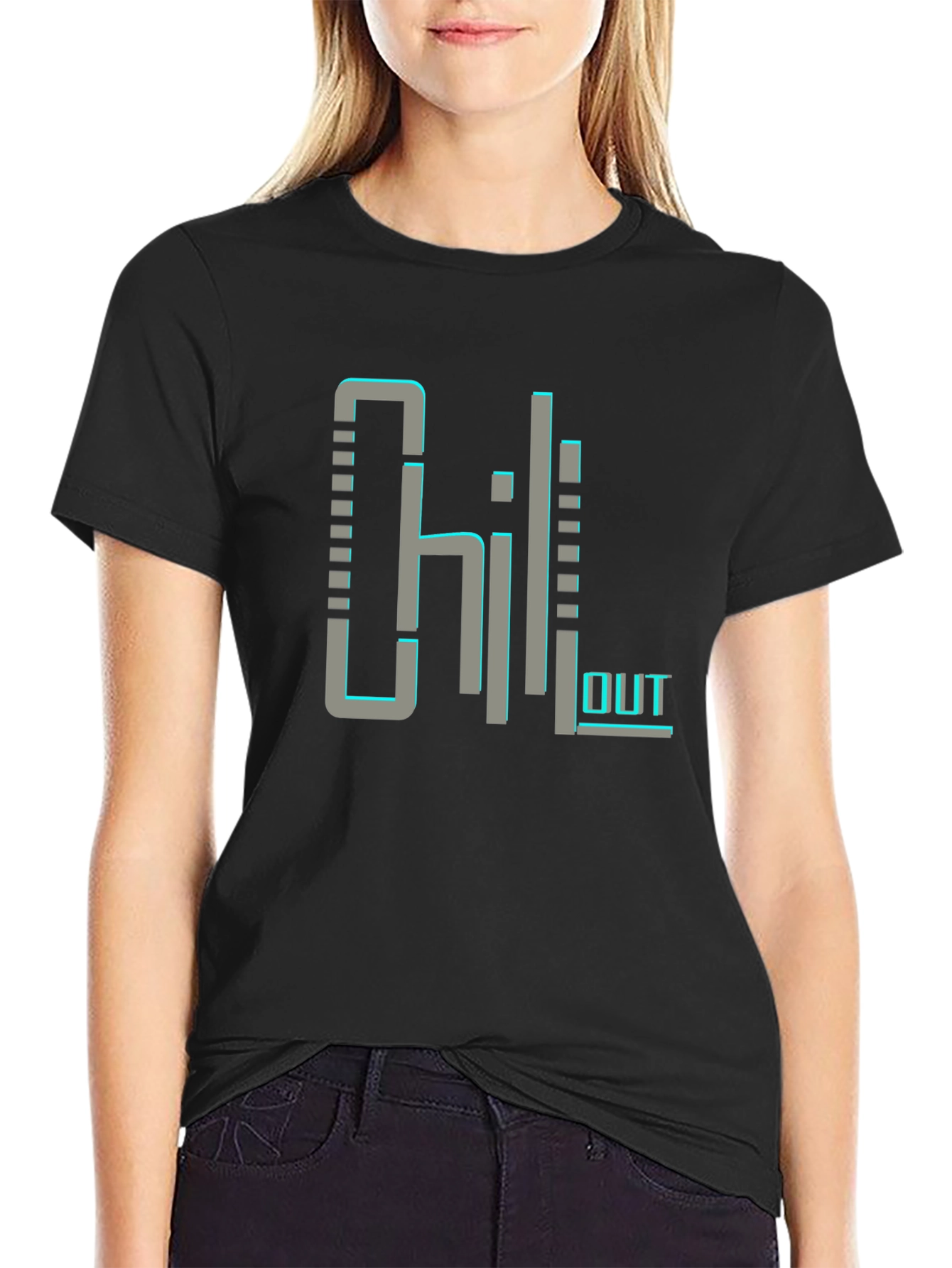 Chill Out Black Graphic Tee Shirt