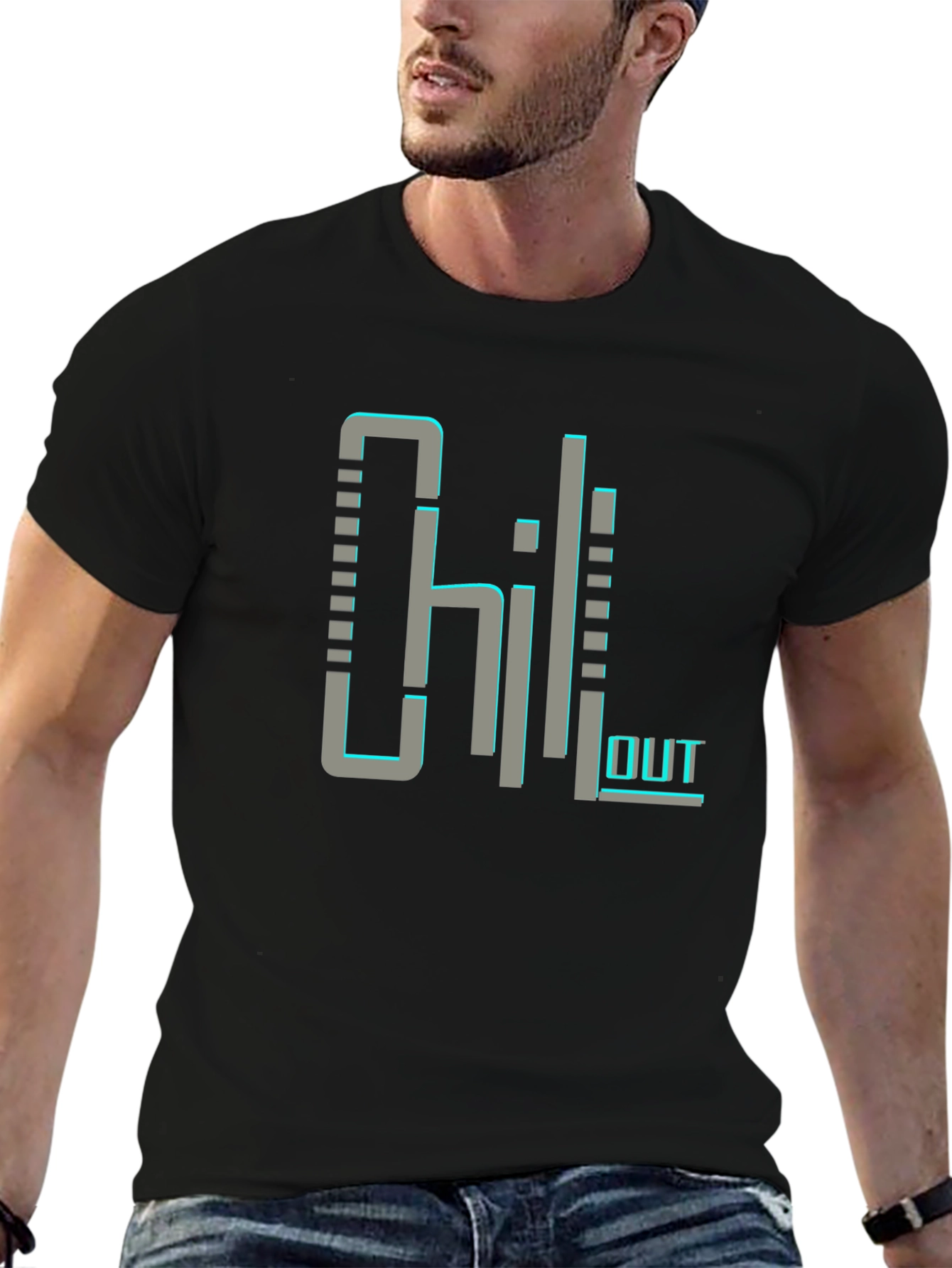 Chill Out Black Graphic Tee Shirt
