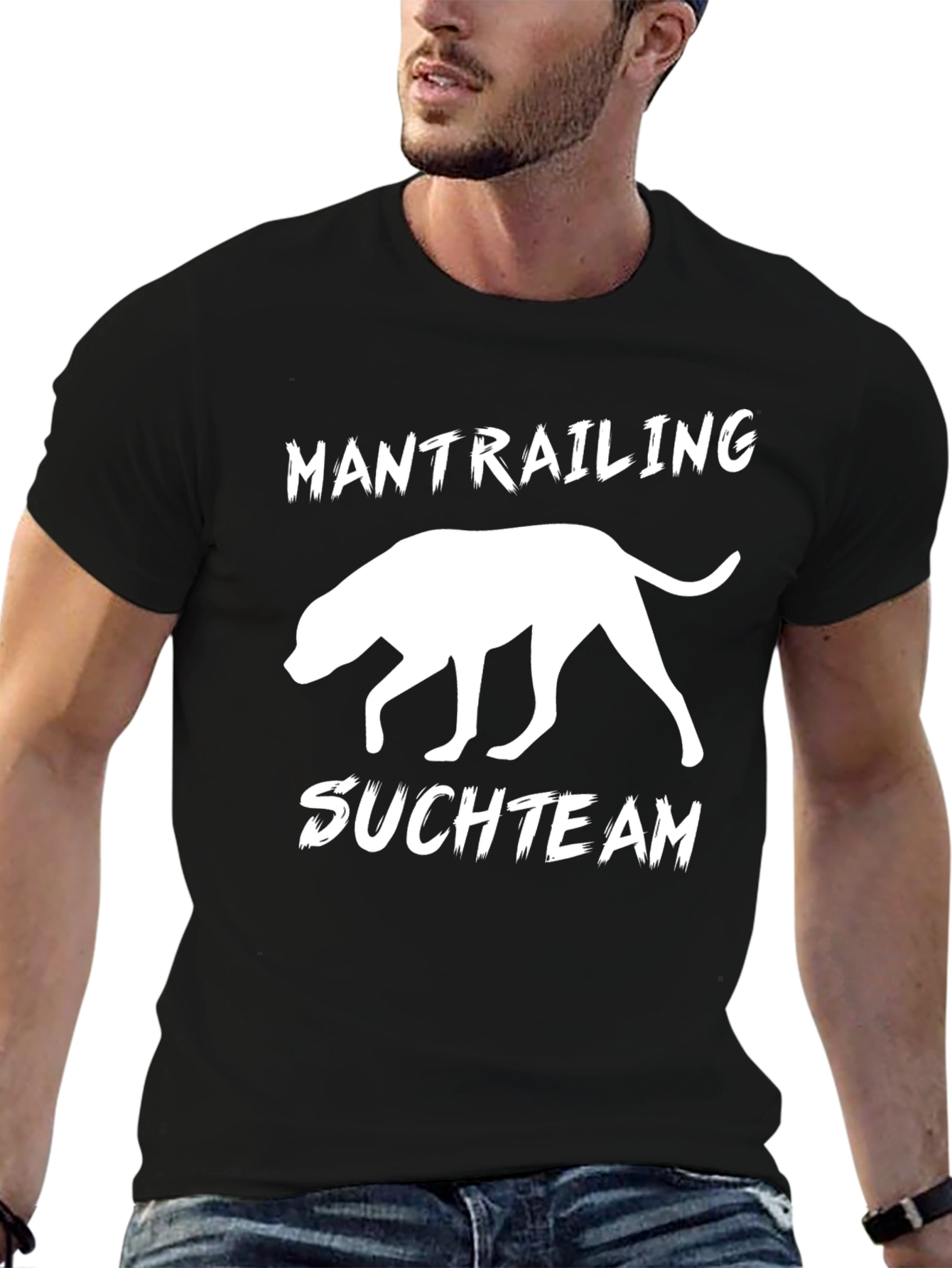 Mantrailing Suchteam Dog Silhouette Black T-Shirt