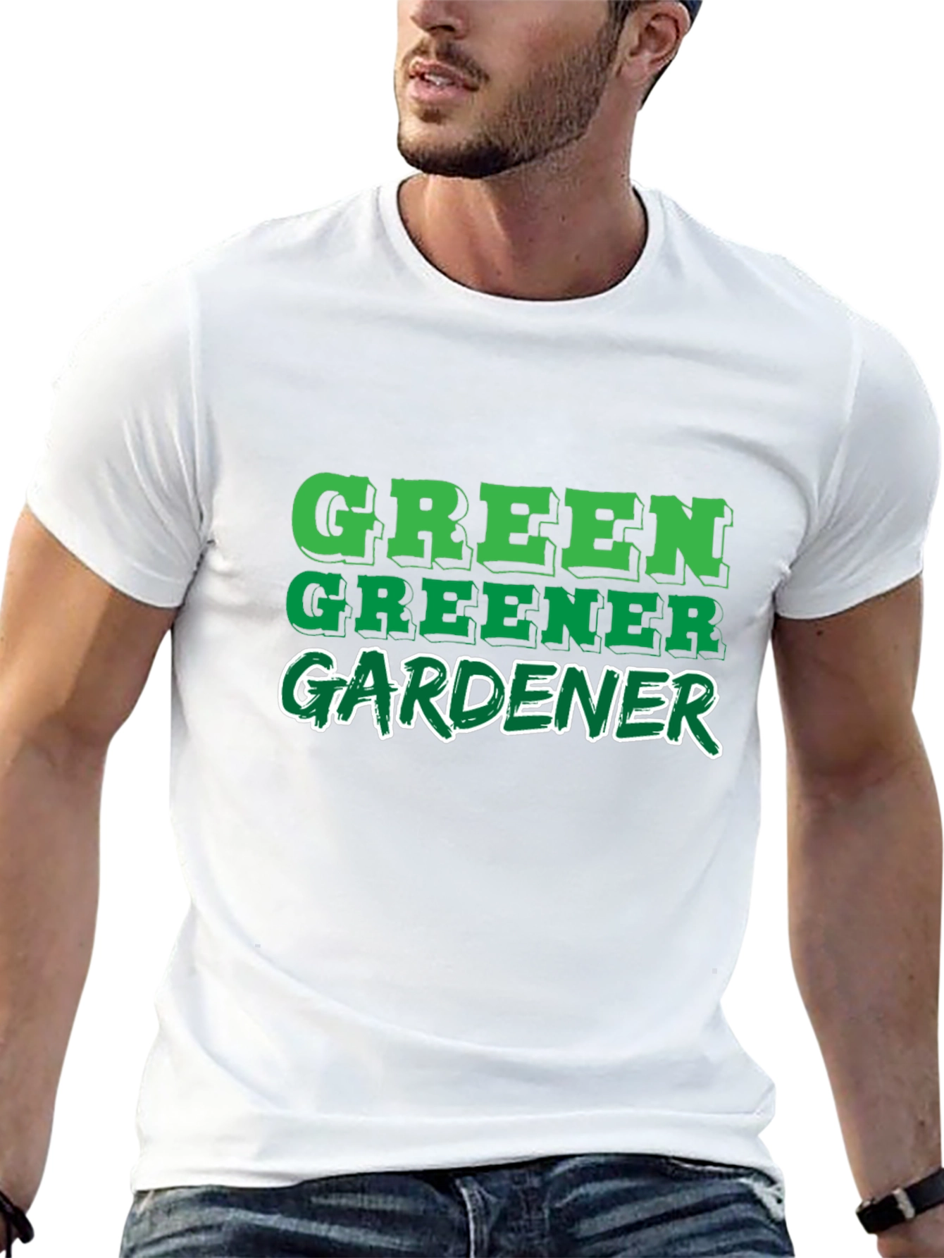 Green Greener Gardener Black T-Shirt