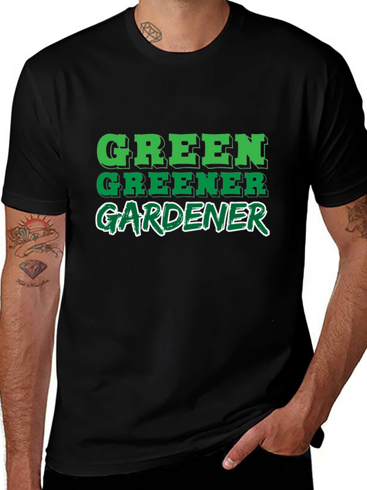 Green Greener Gardener Black T-Shirt