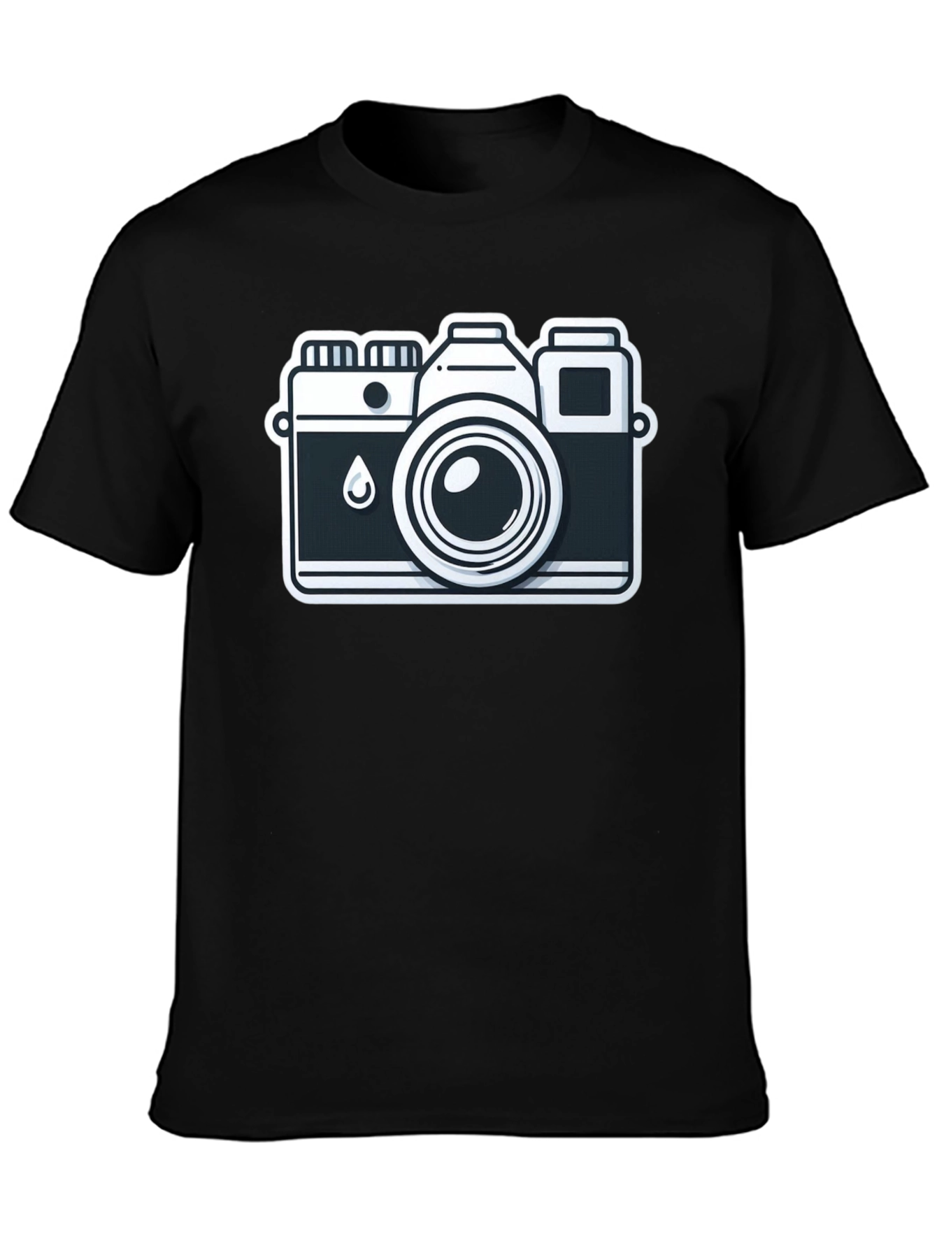 Retro Camera Graphic Tee - Black