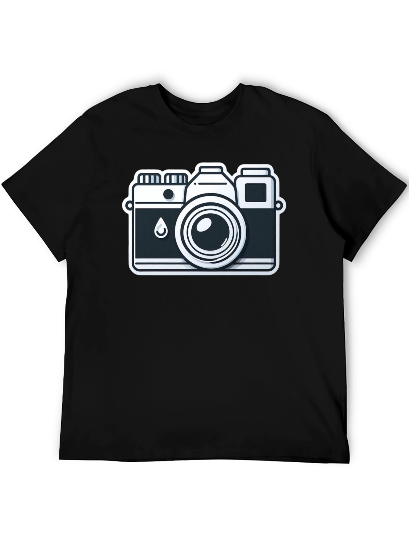 Retro Camera Graphic Tee - Black