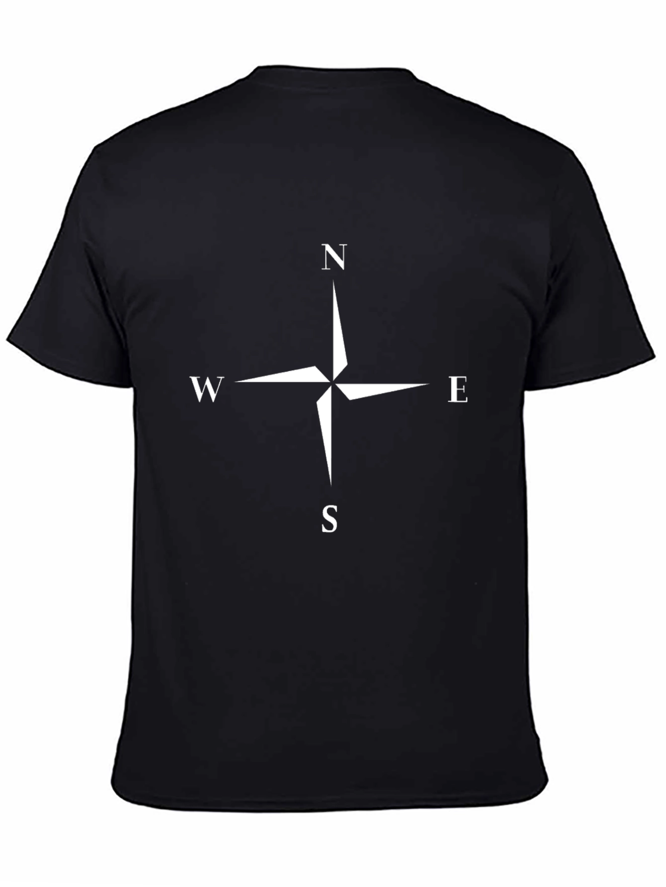 Compass Rose Graphic Tee - Black Cotton T-Shirt