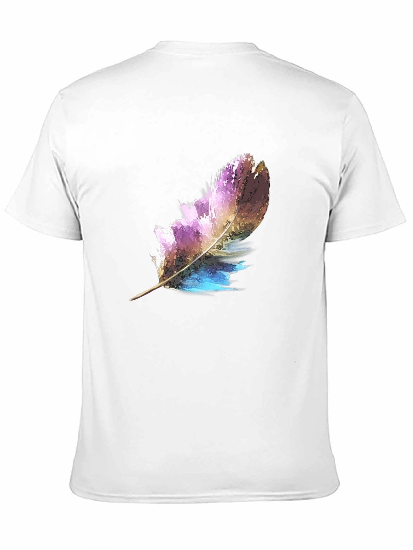 Feather Graphic Print Black T-Shirt