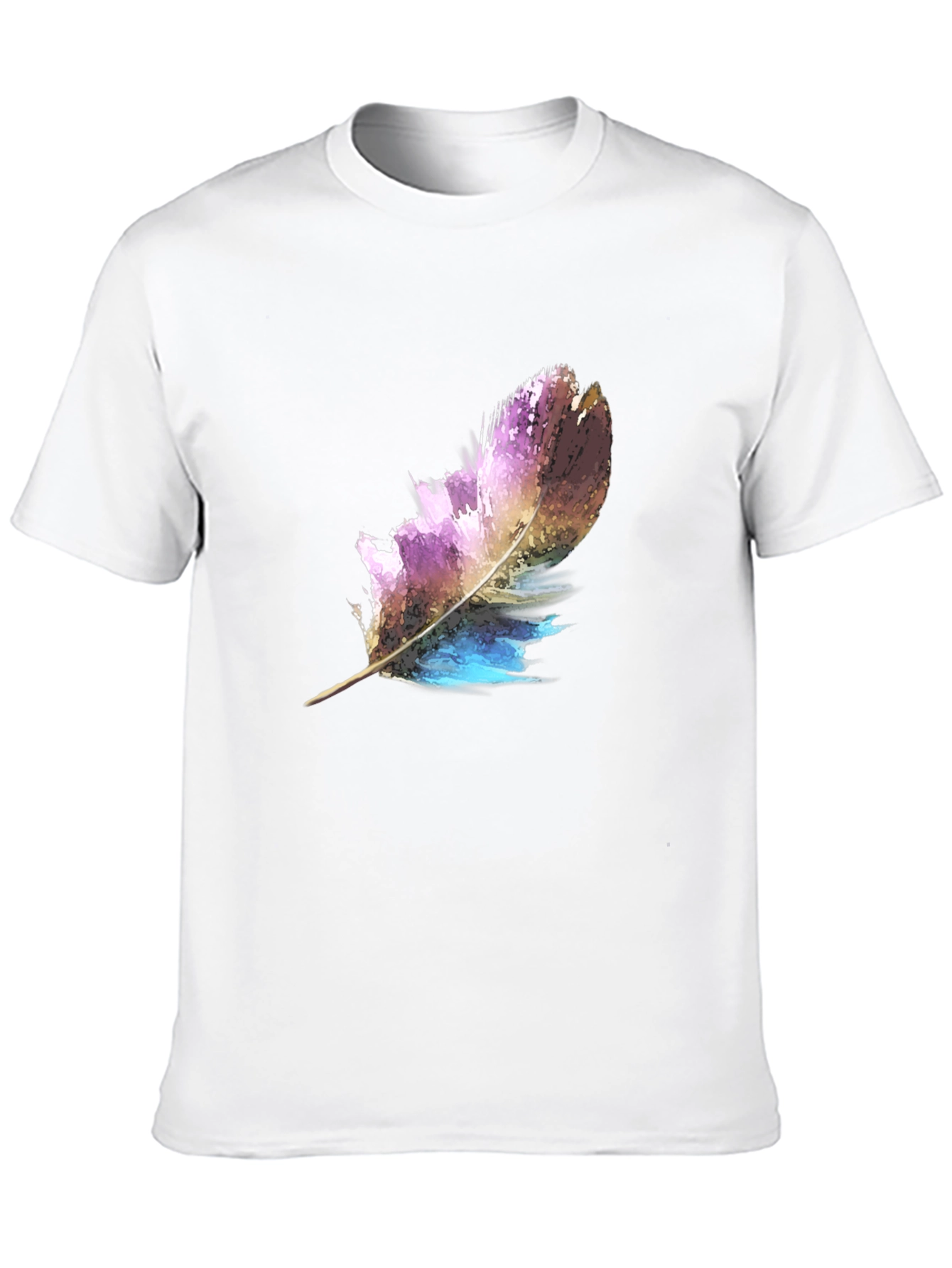 Feather Graphic Print Black T-Shirt