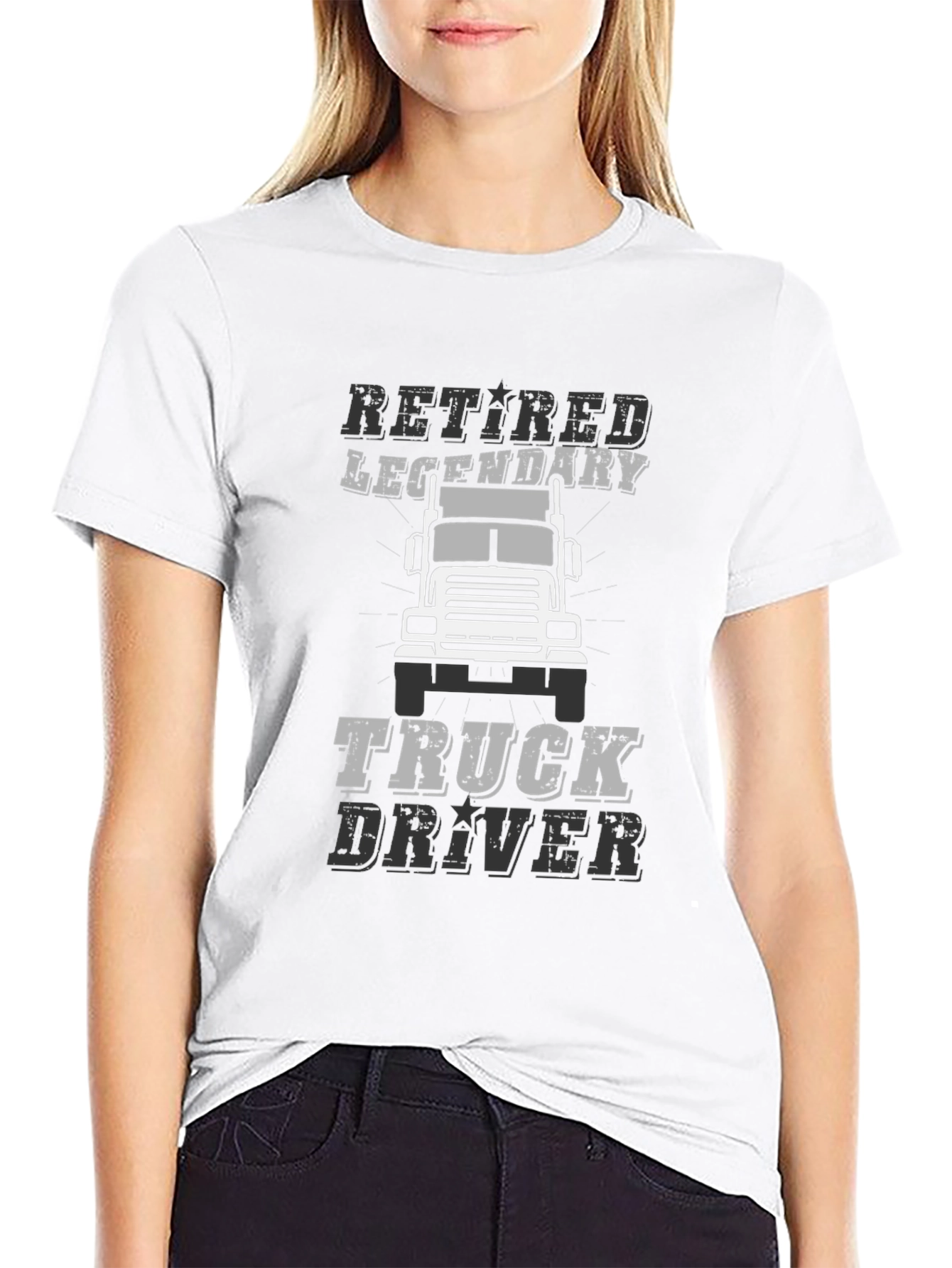 Retired Legendary Truck Driver Black T-Shirt