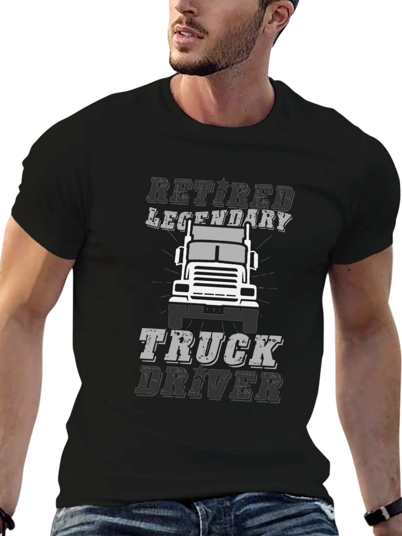 Retired Legendary Truck Driver Black T-Shirt