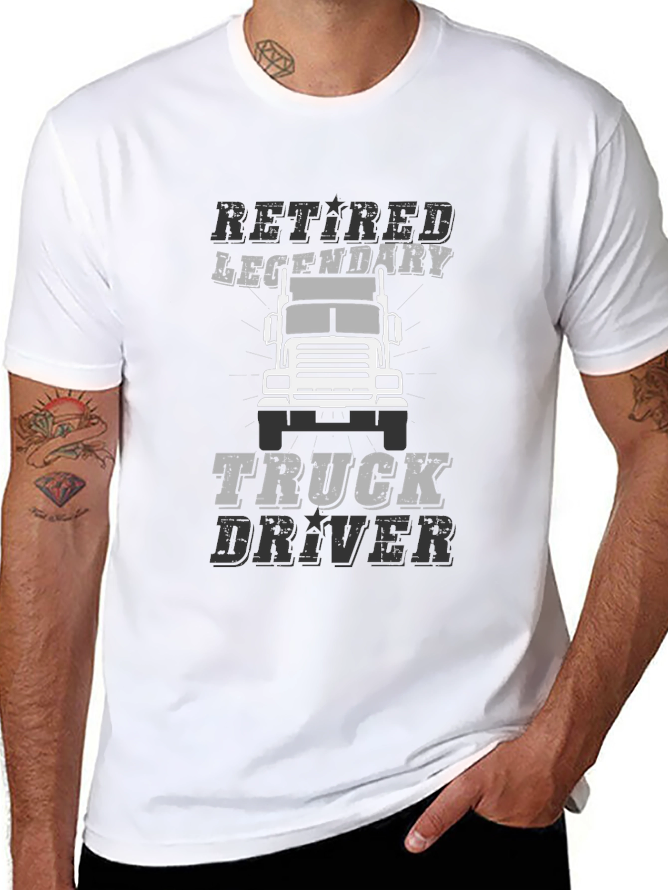 Retired Legendary Truck Driver Black T-Shirt