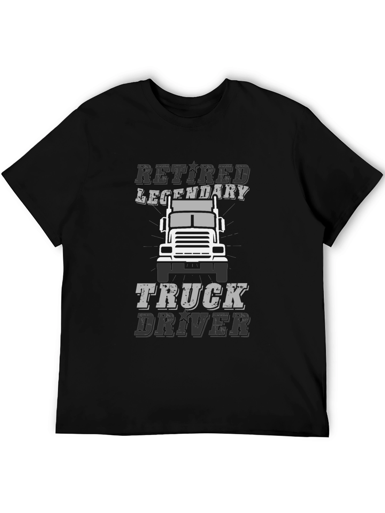 Retired Legendary Truck Driver Black T-Shirt