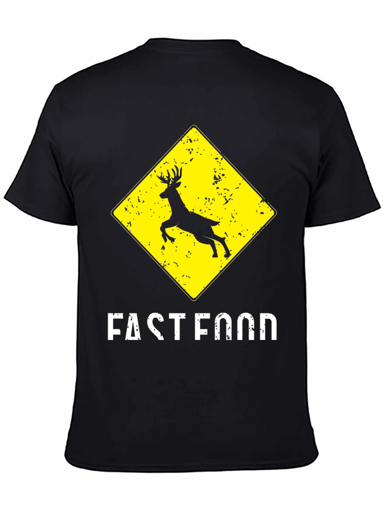 Fast Food Deer Crossing Graphic T-Shirt