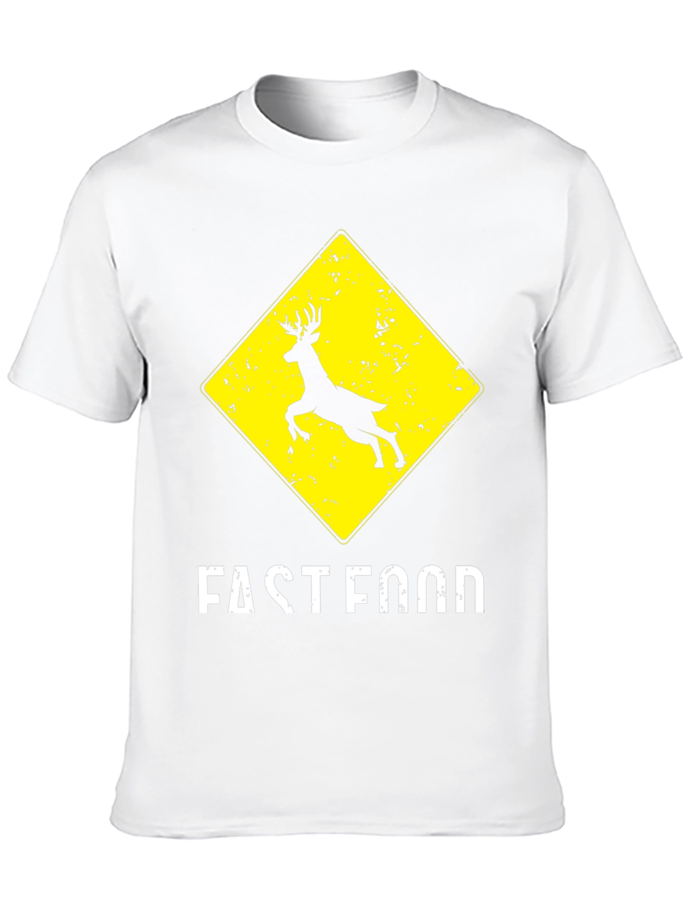 Fast Food Deer Crossing Graphic T-Shirt