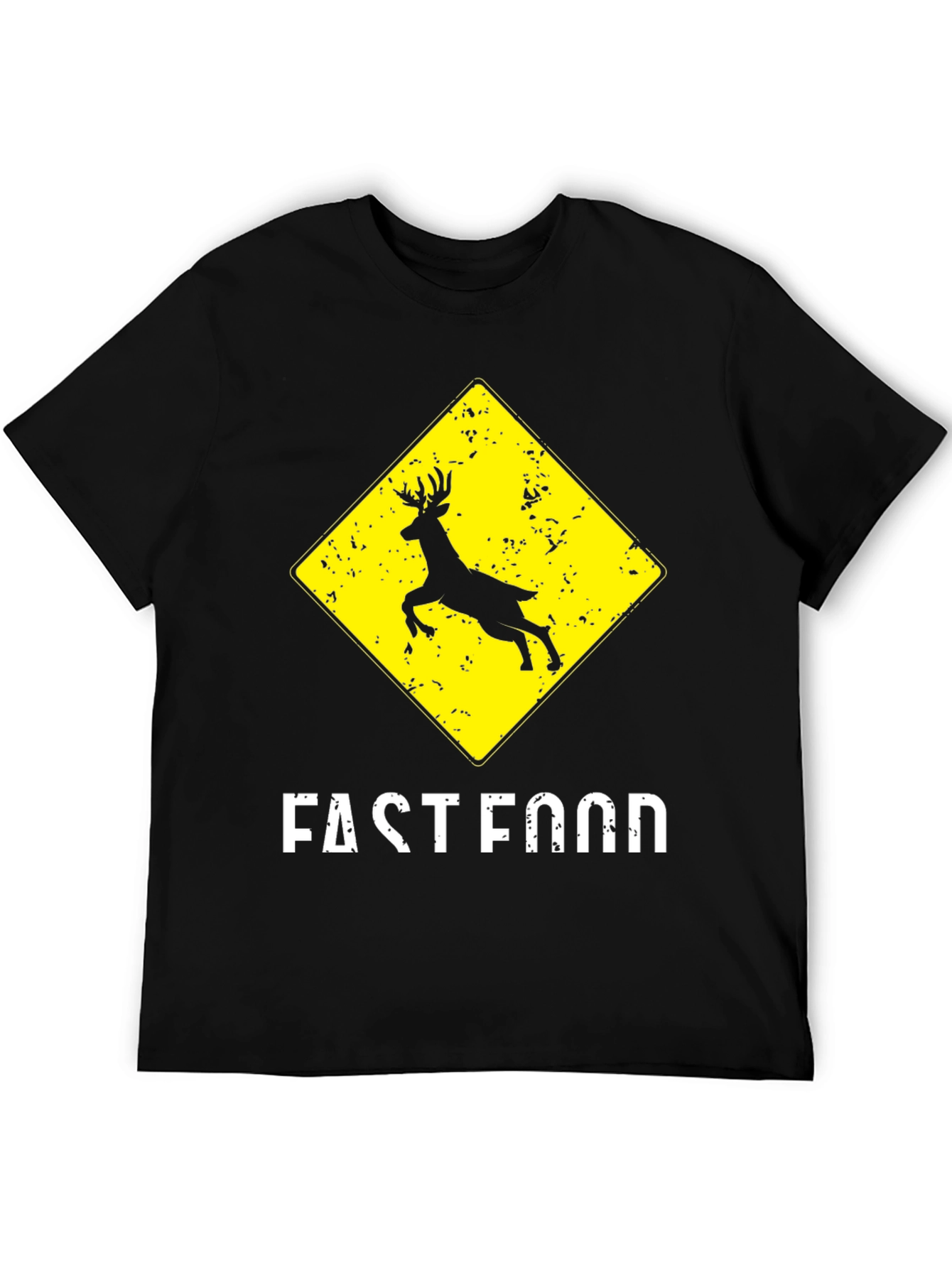 Fast Food Deer Crossing Graphic T-Shirt