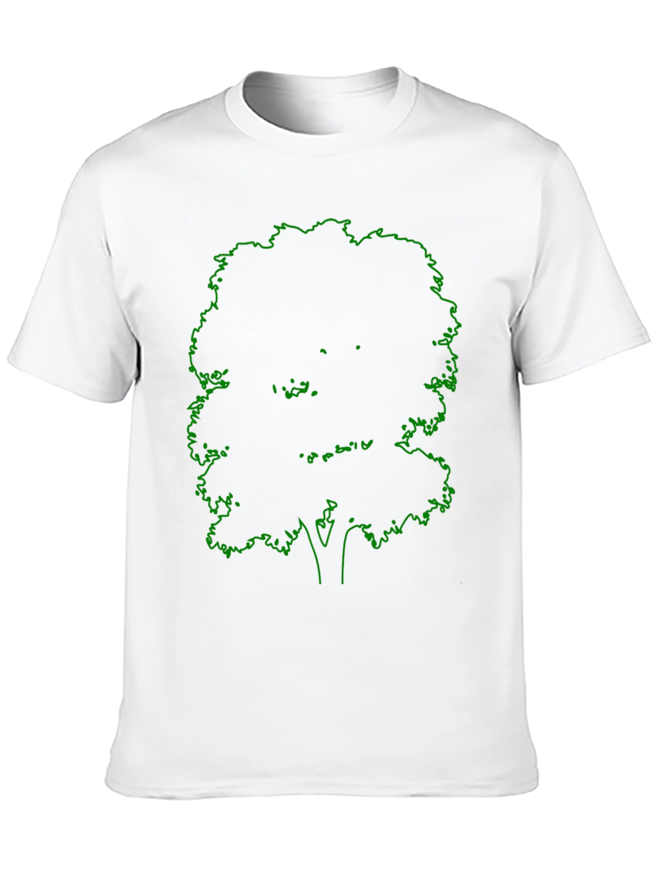 Black T-Shirt with Green Tree Outline Design