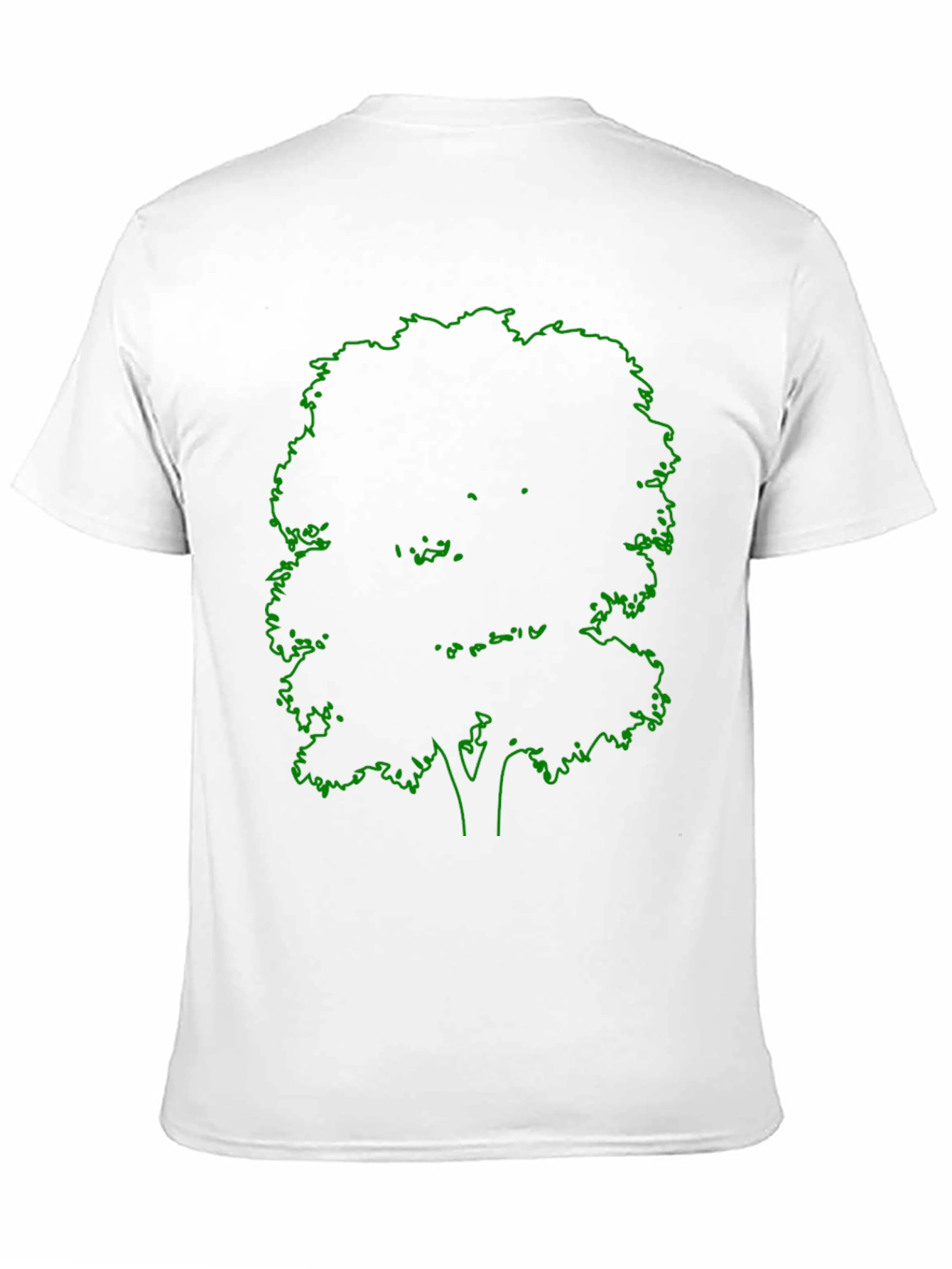 Black T-Shirt with Green Tree Outline Design