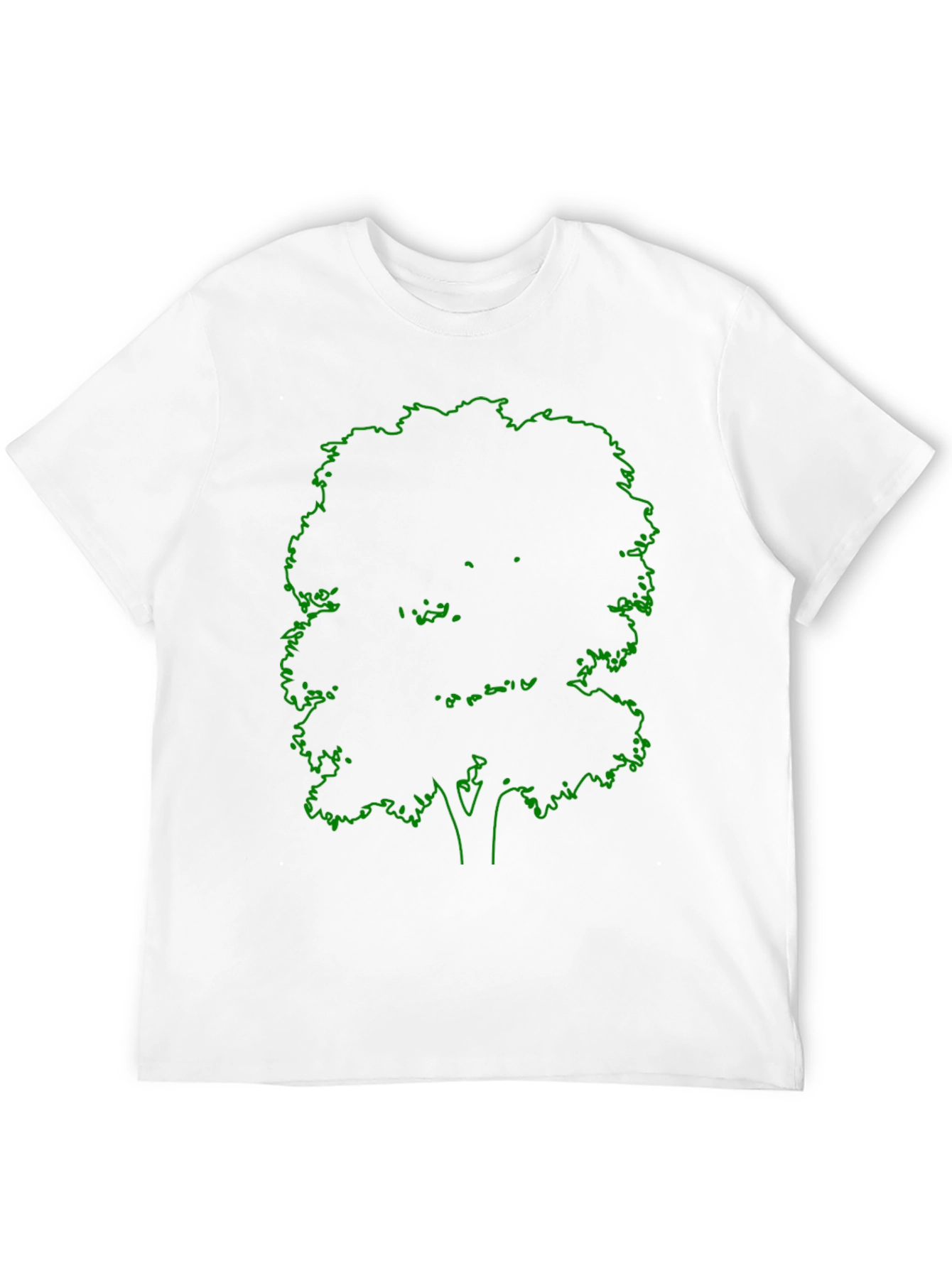 Black T-Shirt with Green Tree Outline Design